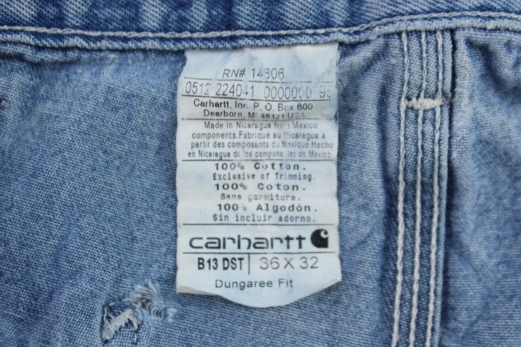 Carhartt Logo Patch Dungaree Fit Denim Jeans - Image 5