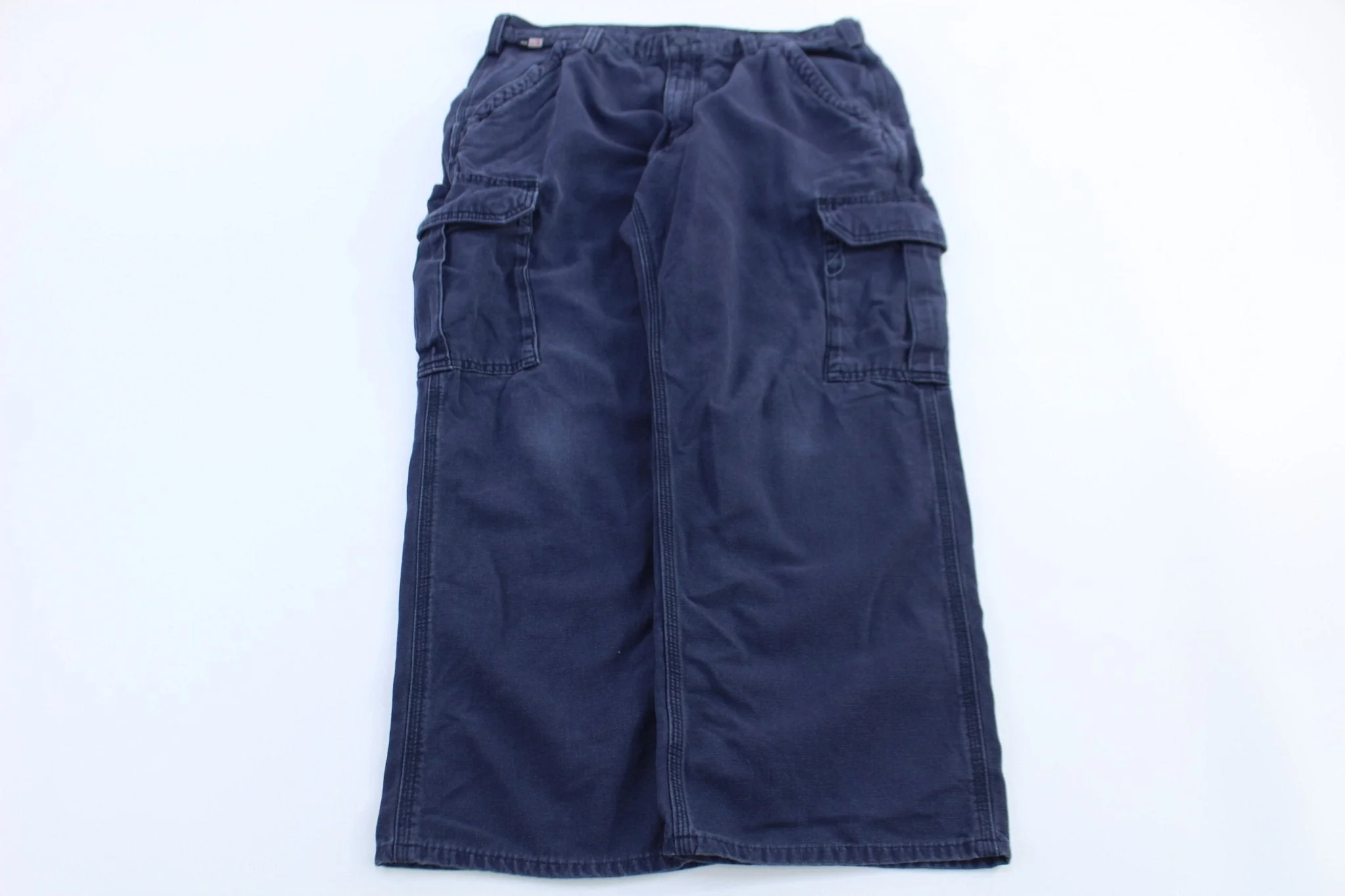 Carhartt Logo Patch Flame Resistant Blue Pants - Image 2