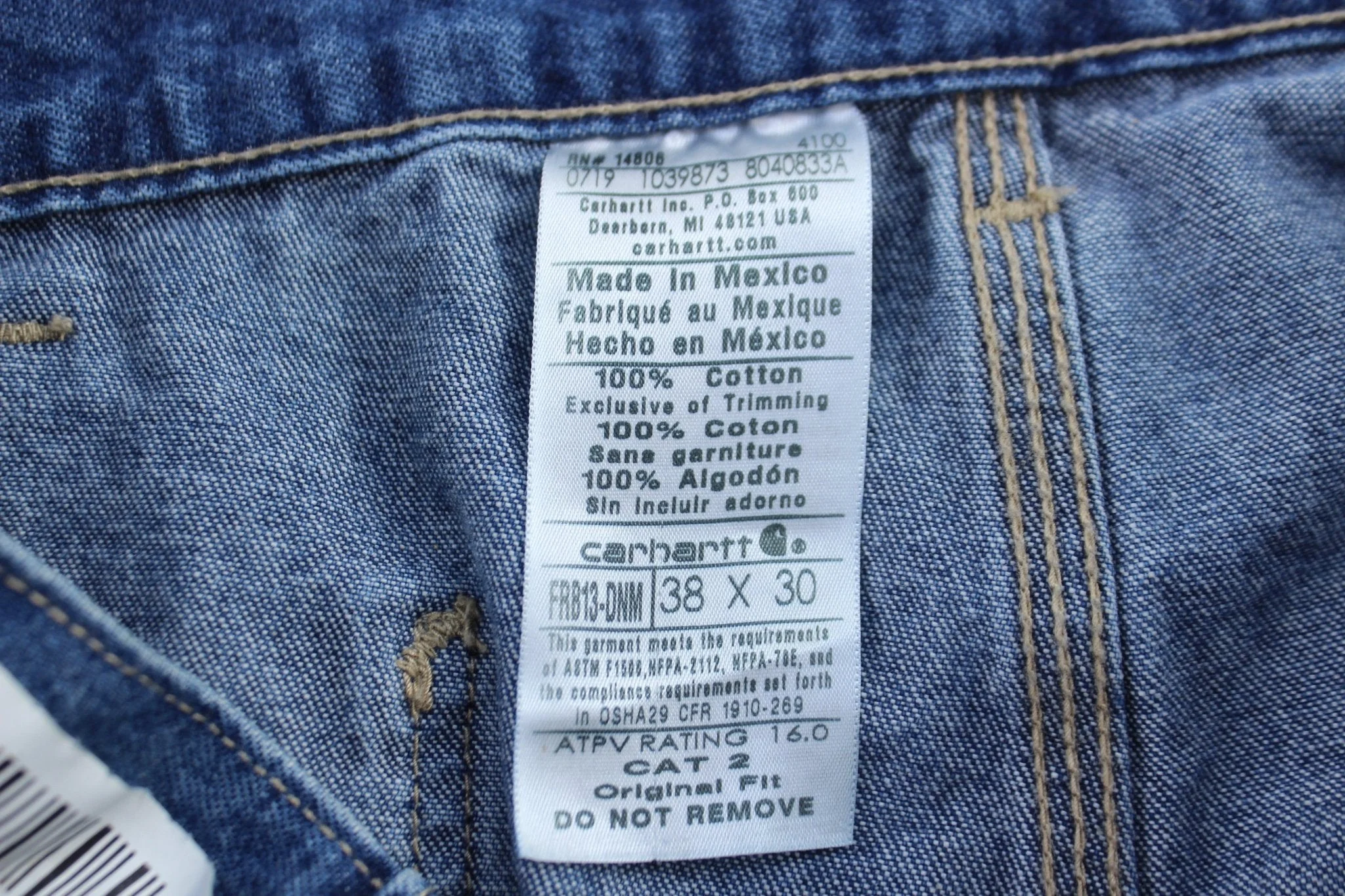 Carhartt Logo Patch Flame Resistant Denim Jeans - Image 3