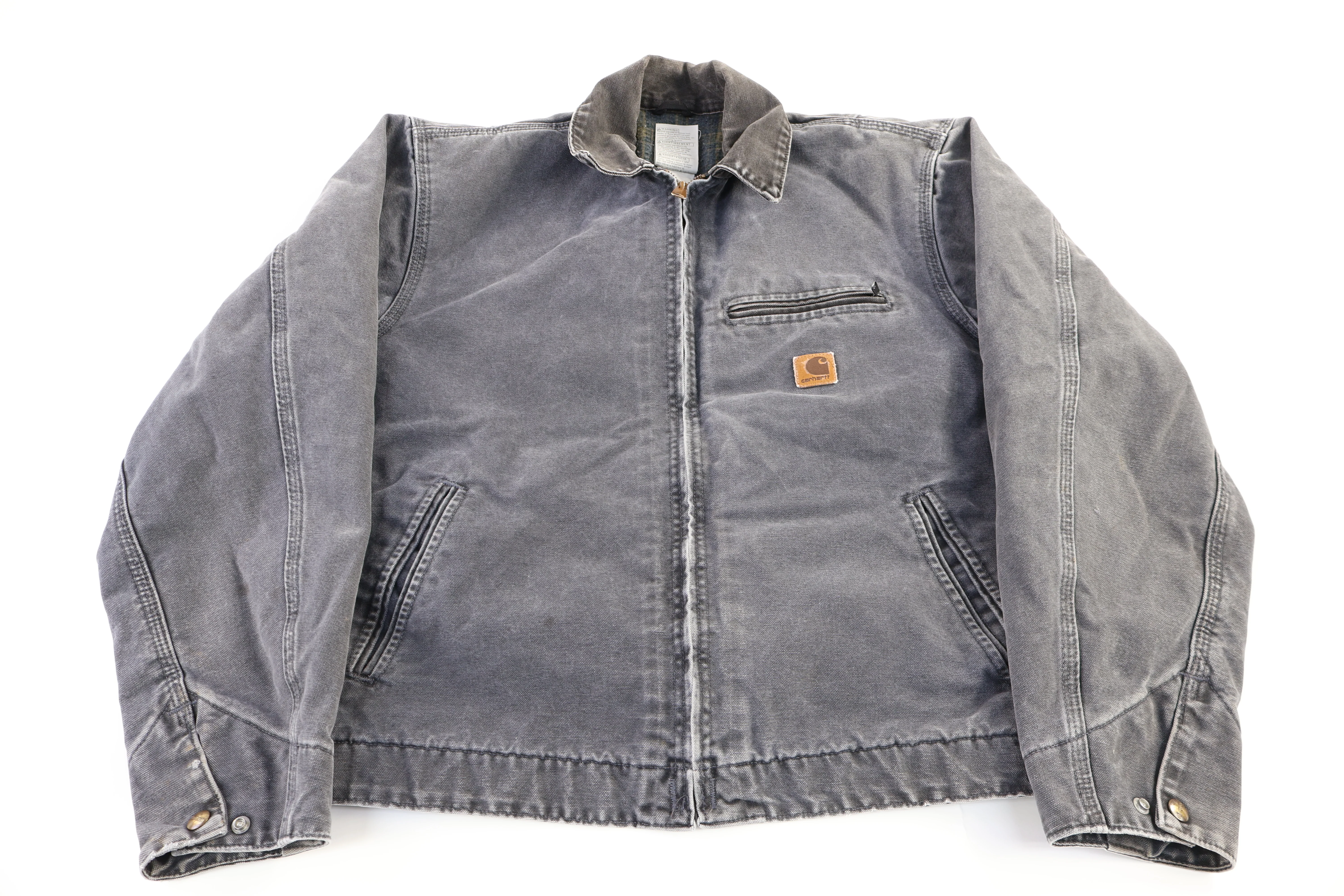 Carhartt Logo Patch Gray Blanket Lined Detroit Jacket