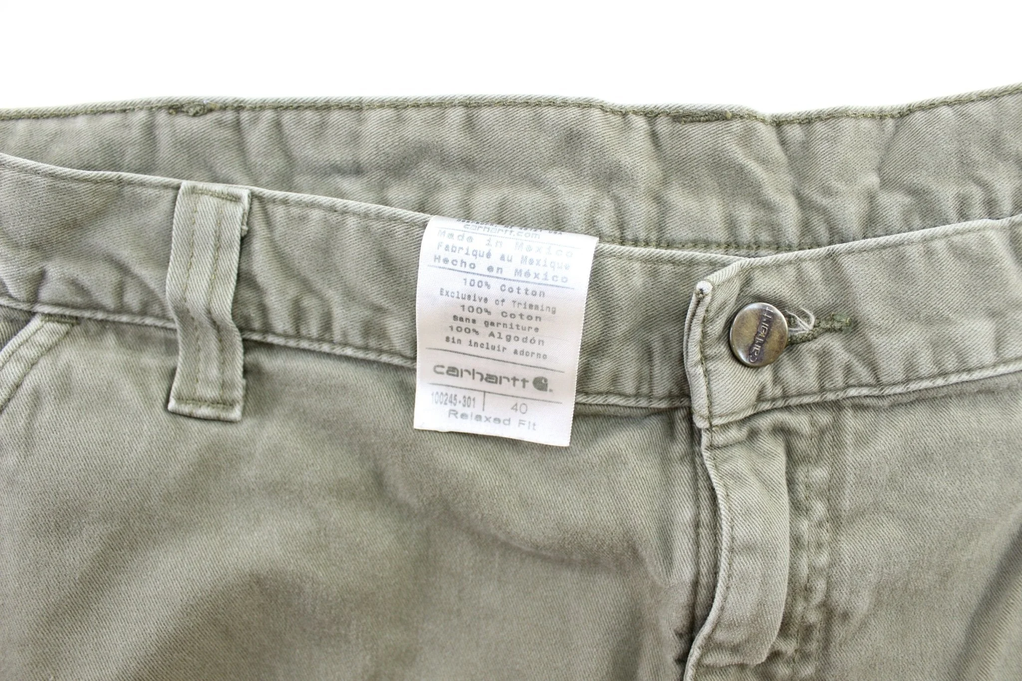 Carhartt Logo Patch Green Carpenter Shorts - Image 3