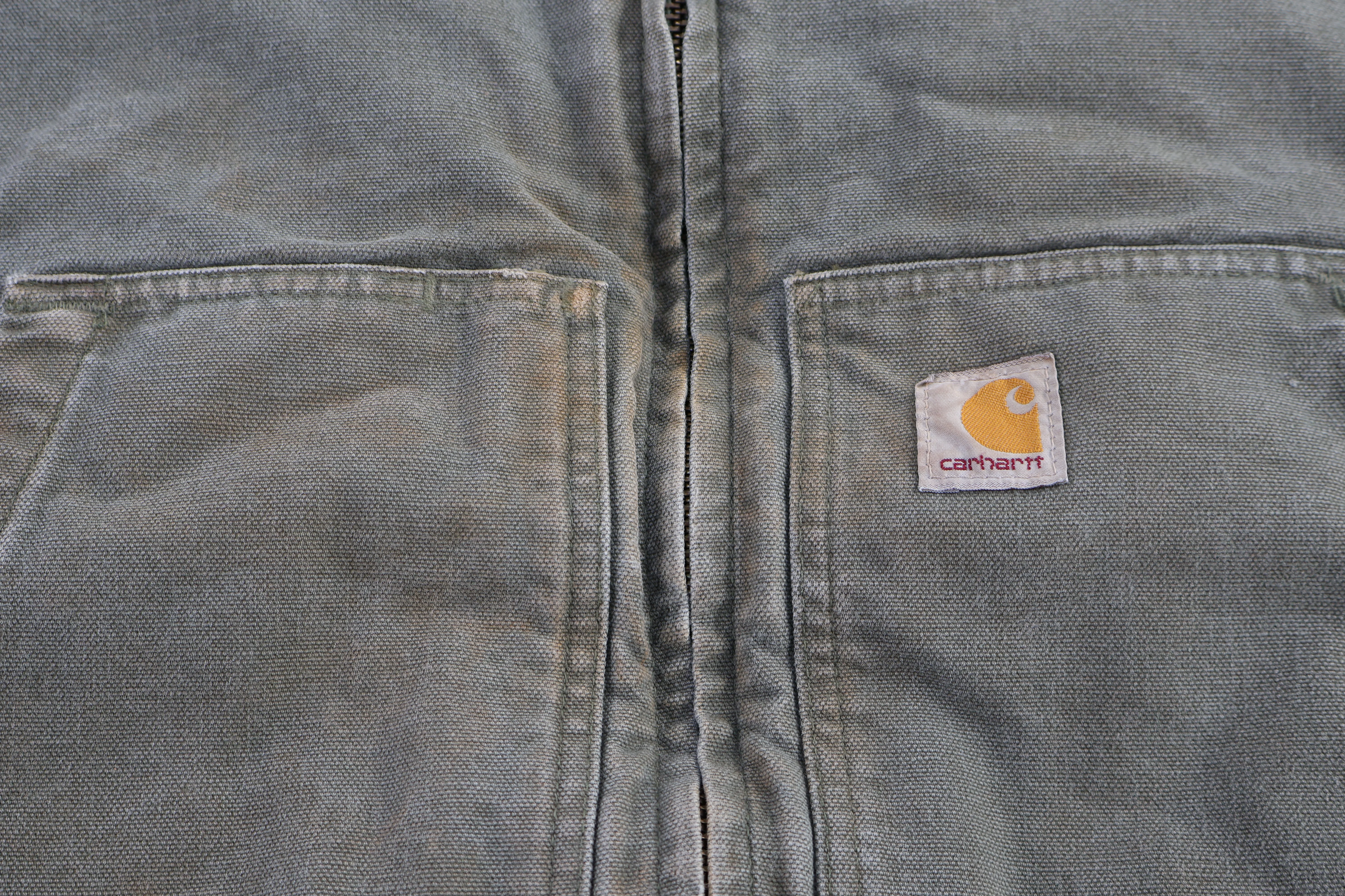 Carhartt Logo Patch Green Full Zip Hooded Jacket - Image 3