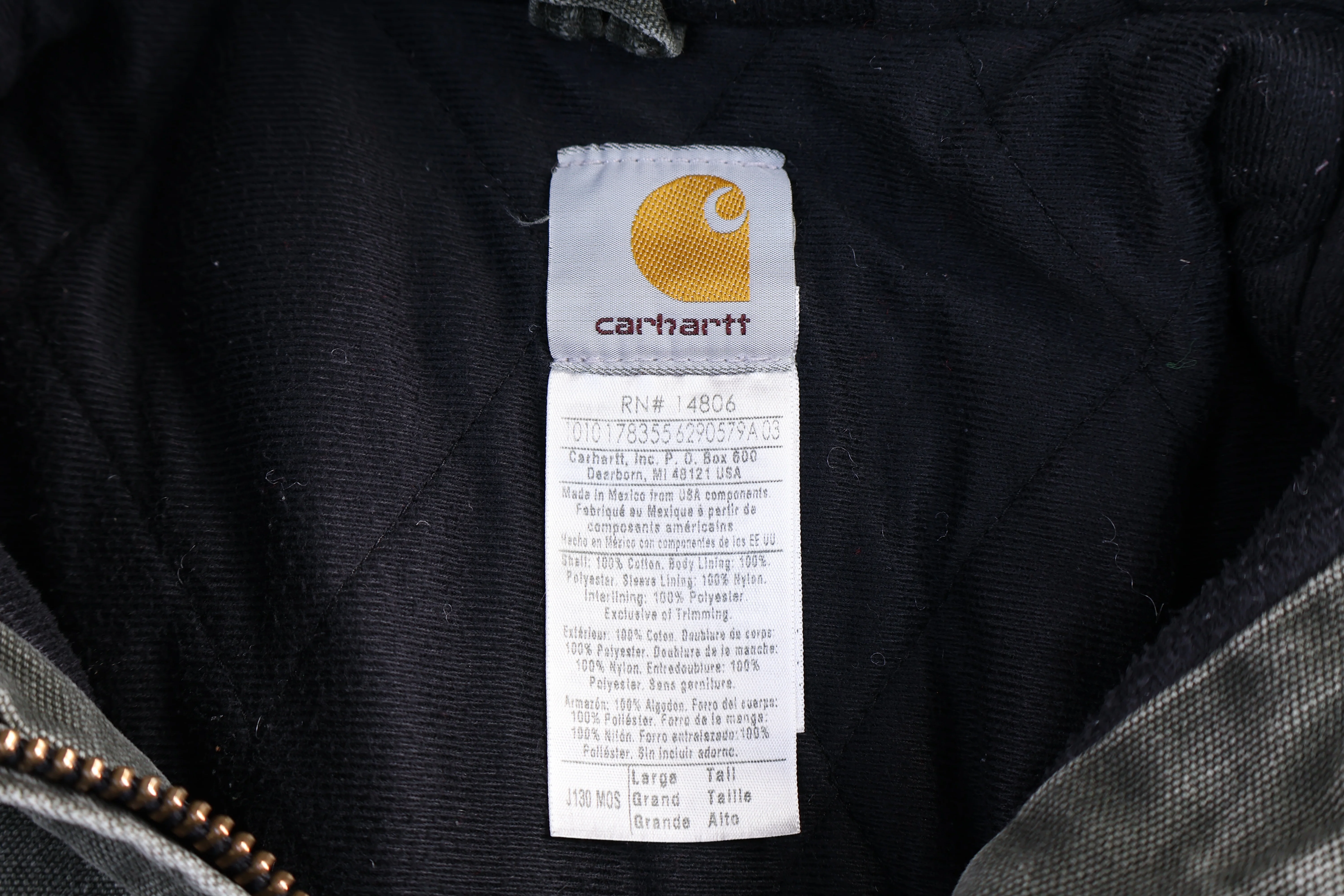 Carhartt Logo Patch Green Full Zip Jacket - Image 4