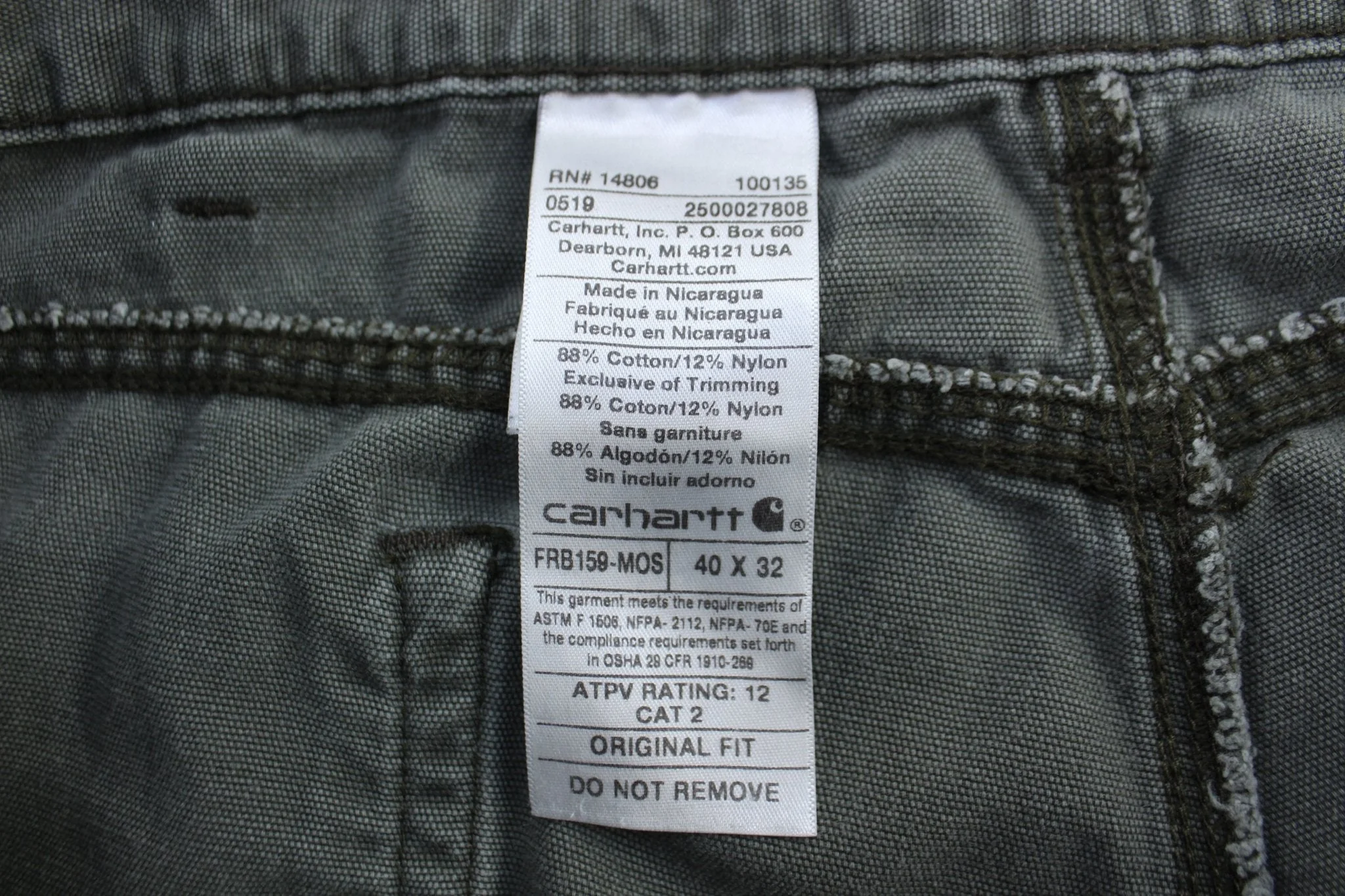 Carhartt Logo Patch Green Pants - Image 3