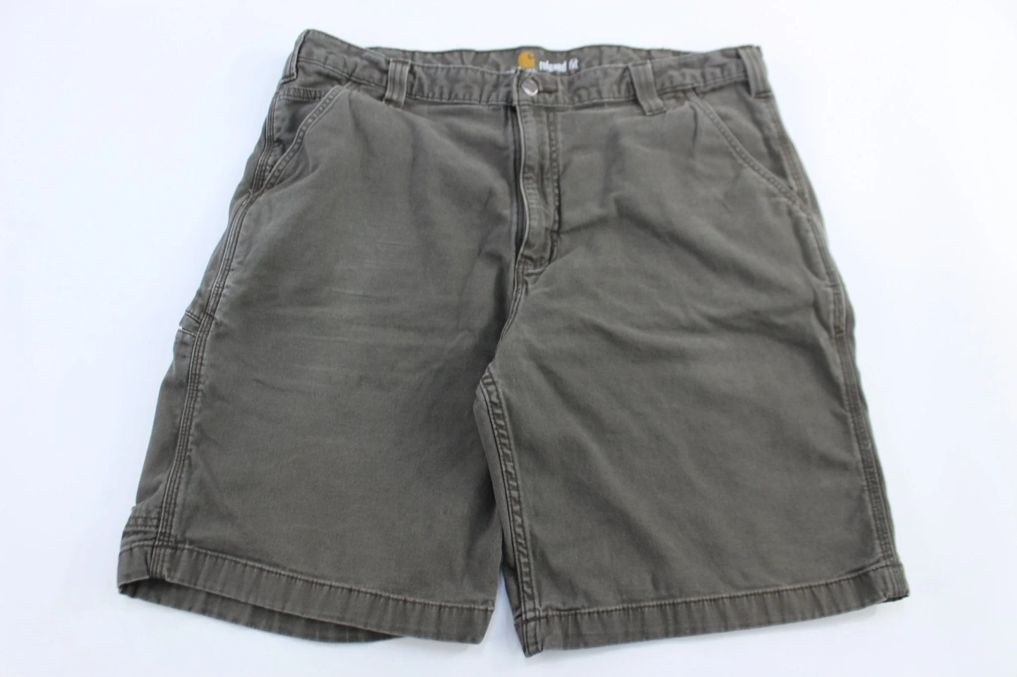 Carhartt Logo Patch Green Relaxed Fit Shorts - Image 2