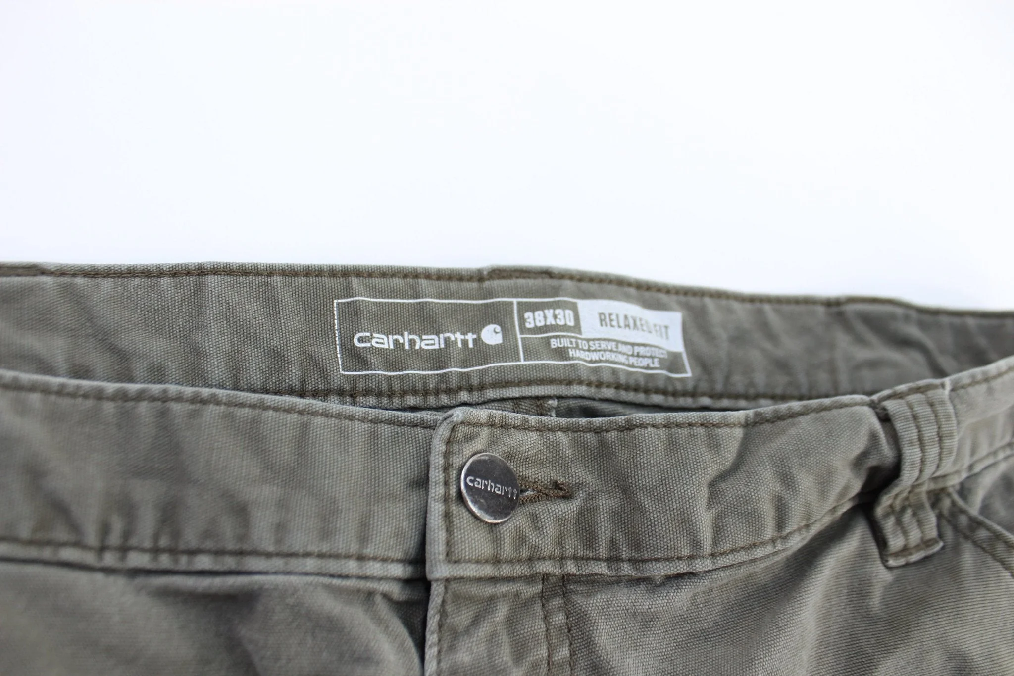 Carhartt Logo Patch Green Workwear Pants - Image 3