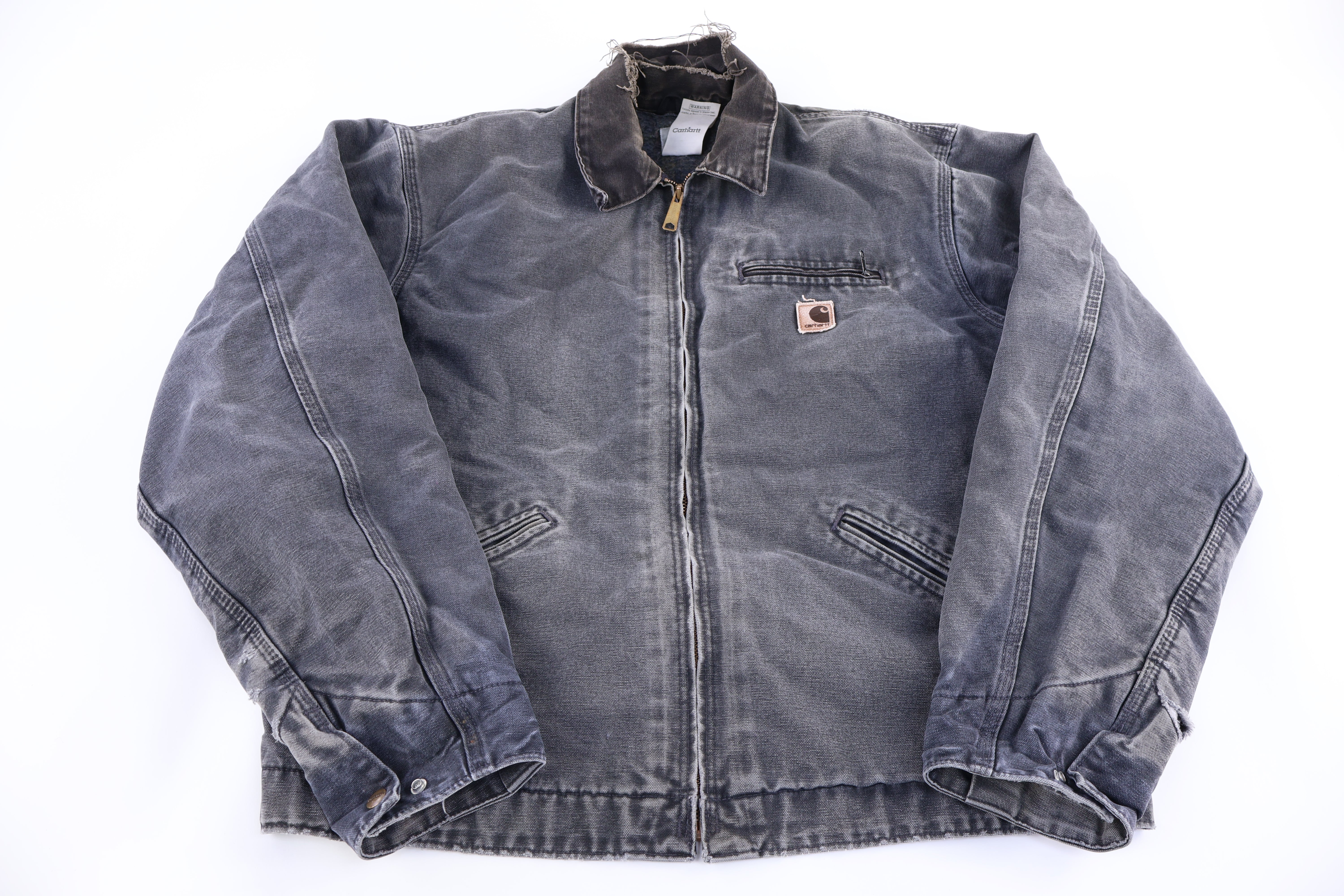 Carhartt Logo Patch Grey Blanket Lined Detroit Jacket
