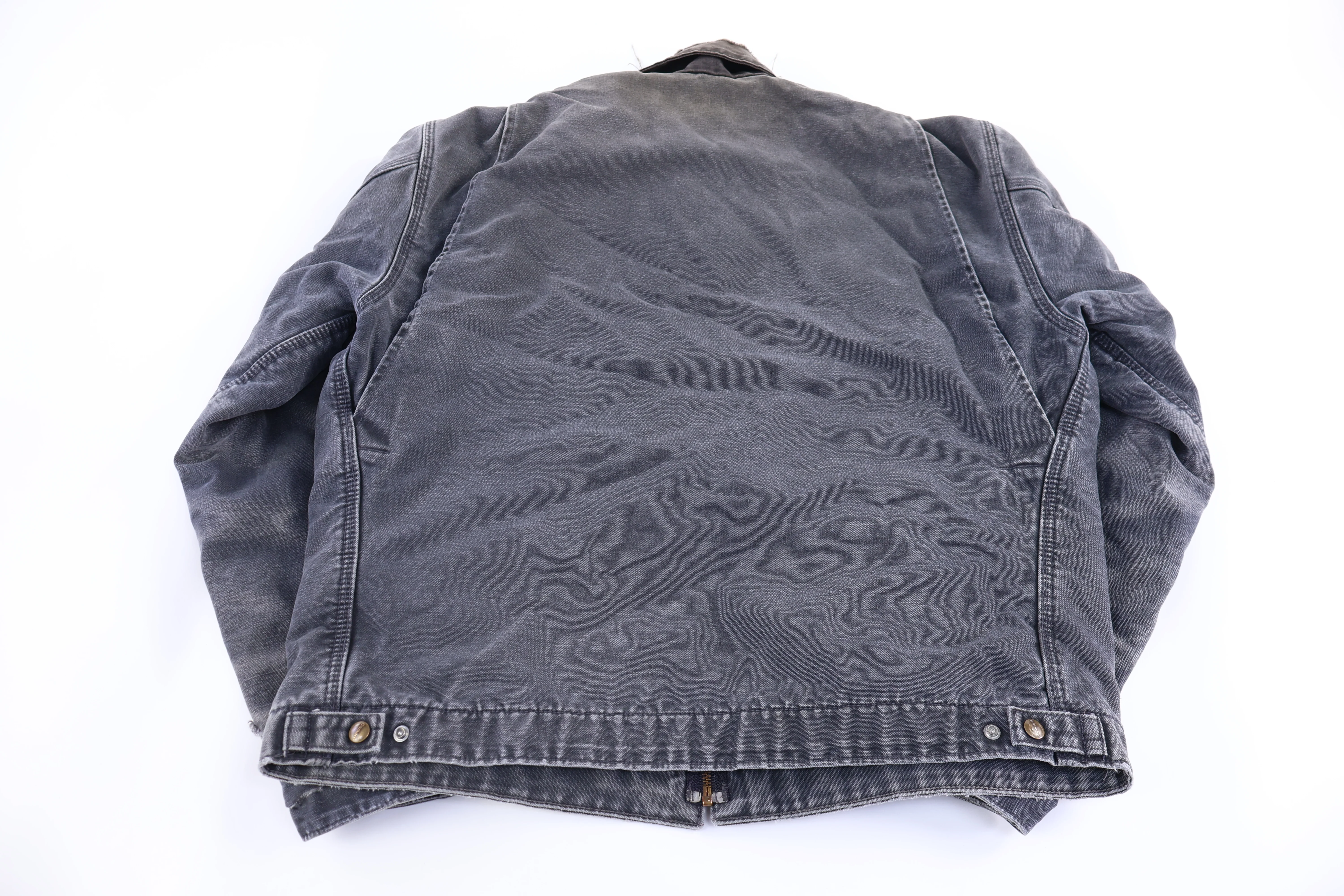 Carhartt Logo Patch Grey Blanket Lined Detroit Jacket - Image 2