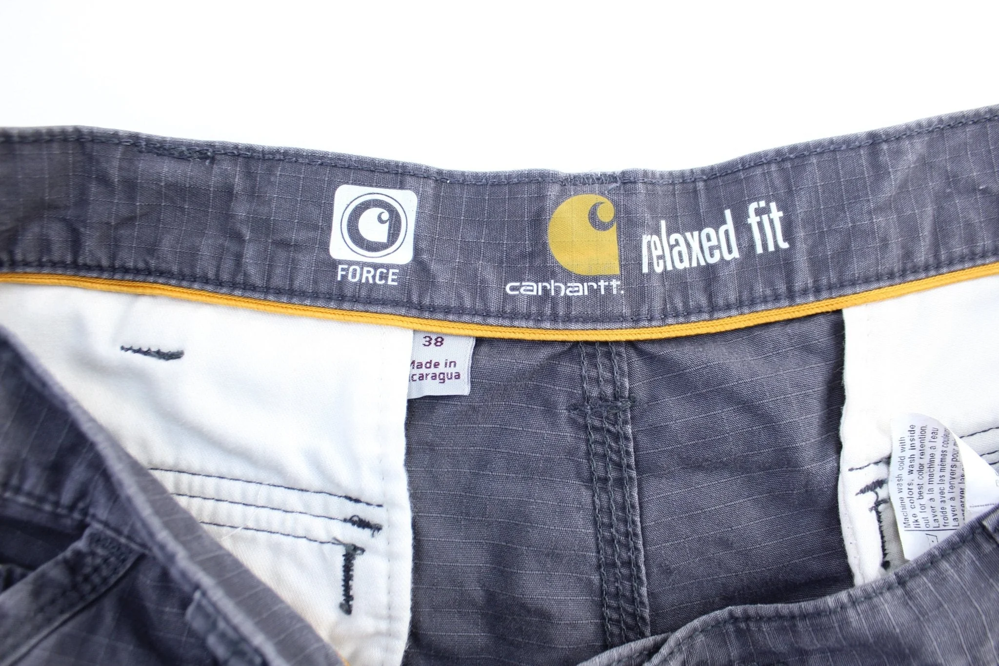 Carhartt Logo Patch Grey Cargo Shorts - Image 3