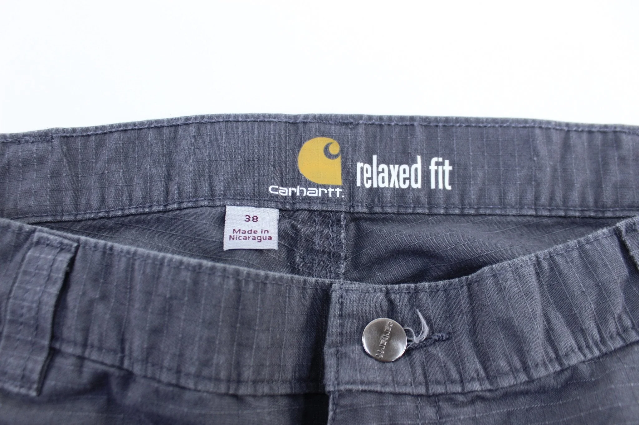 Carhartt Logo Patch Grey Cargo Shorts - Image 3