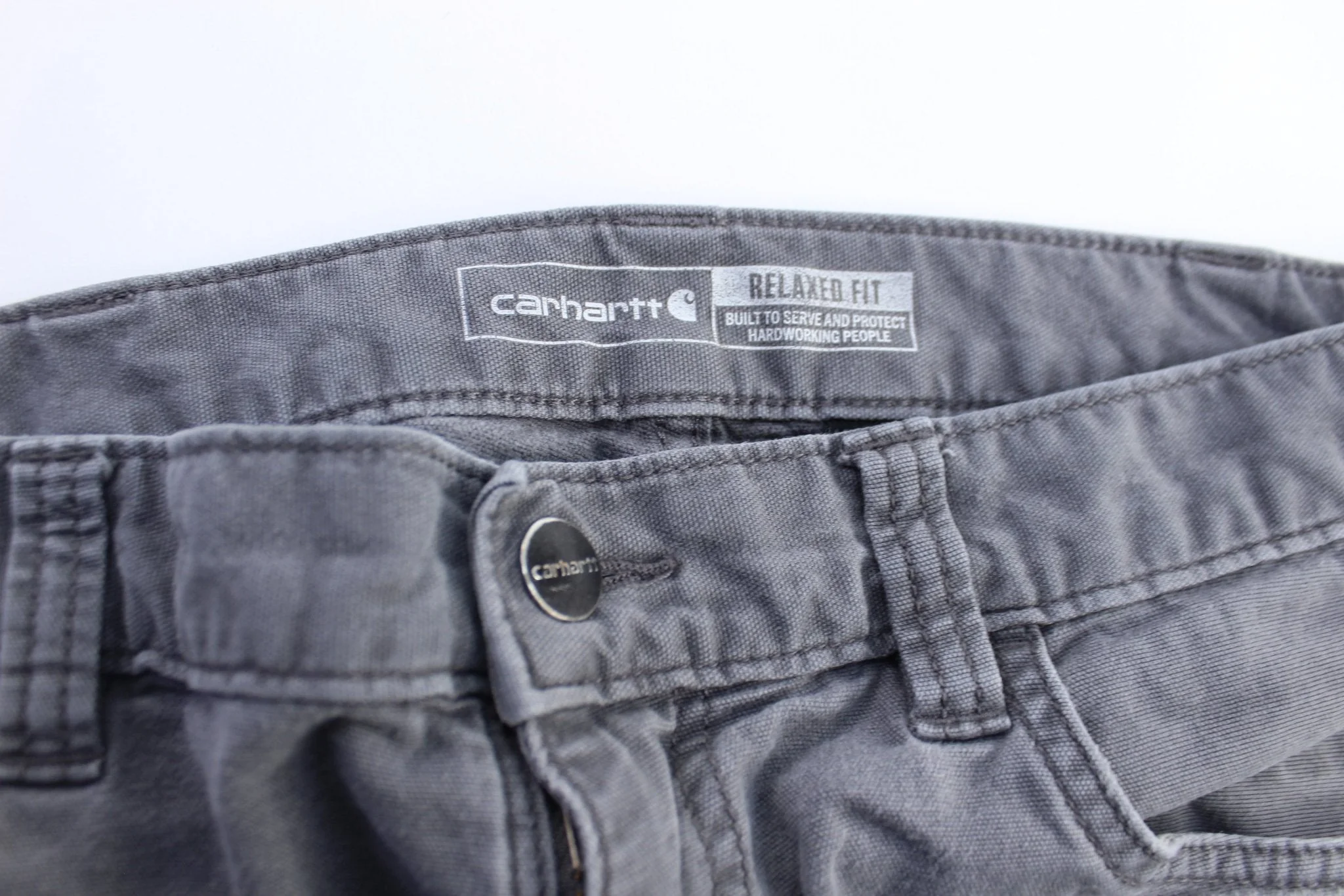 Carhartt Logo Patch Grey Carpenter Pants - Image 4
