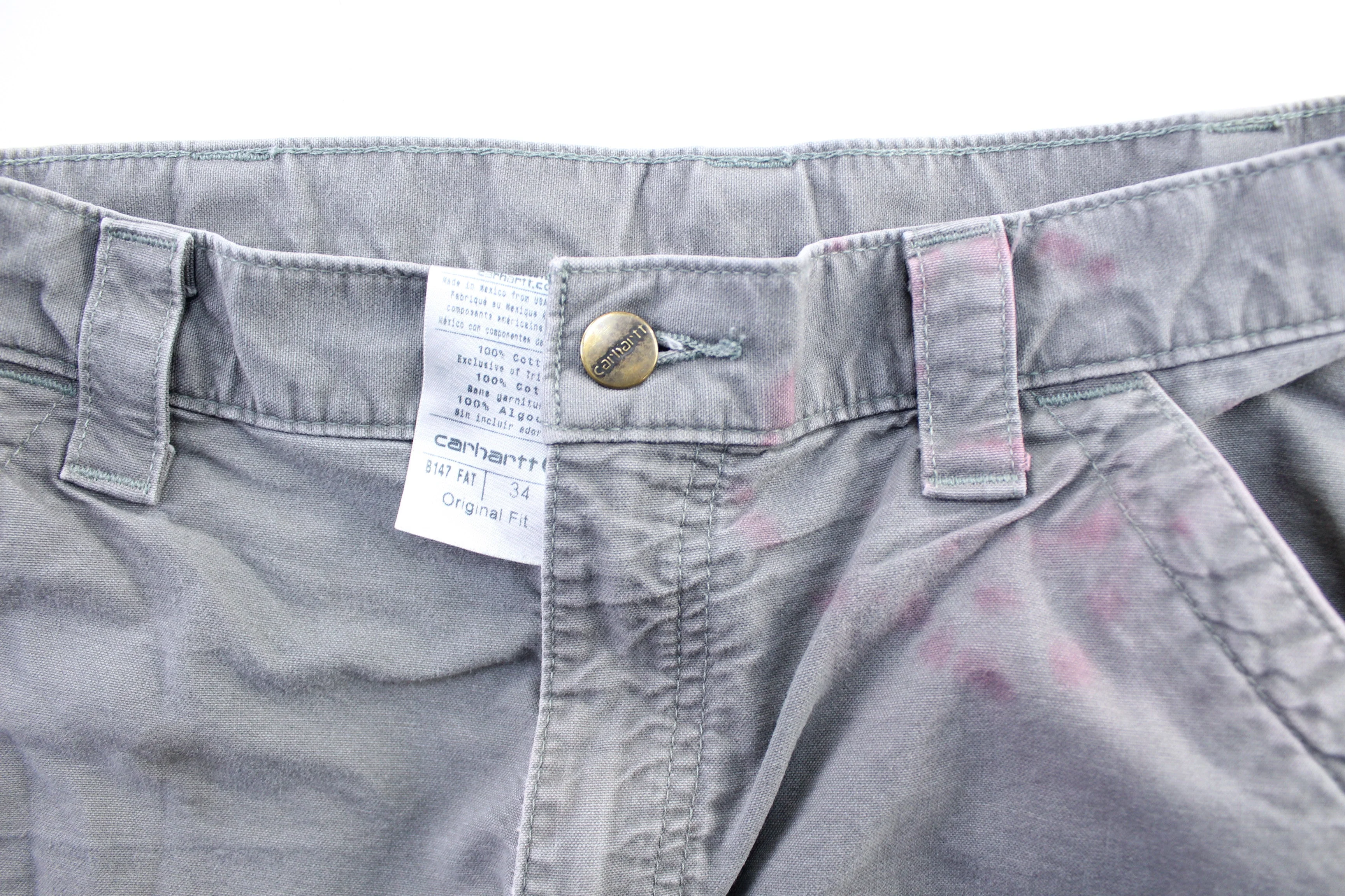 Carhartt Logo Patch Grey Carpenter Shorts - Image 3