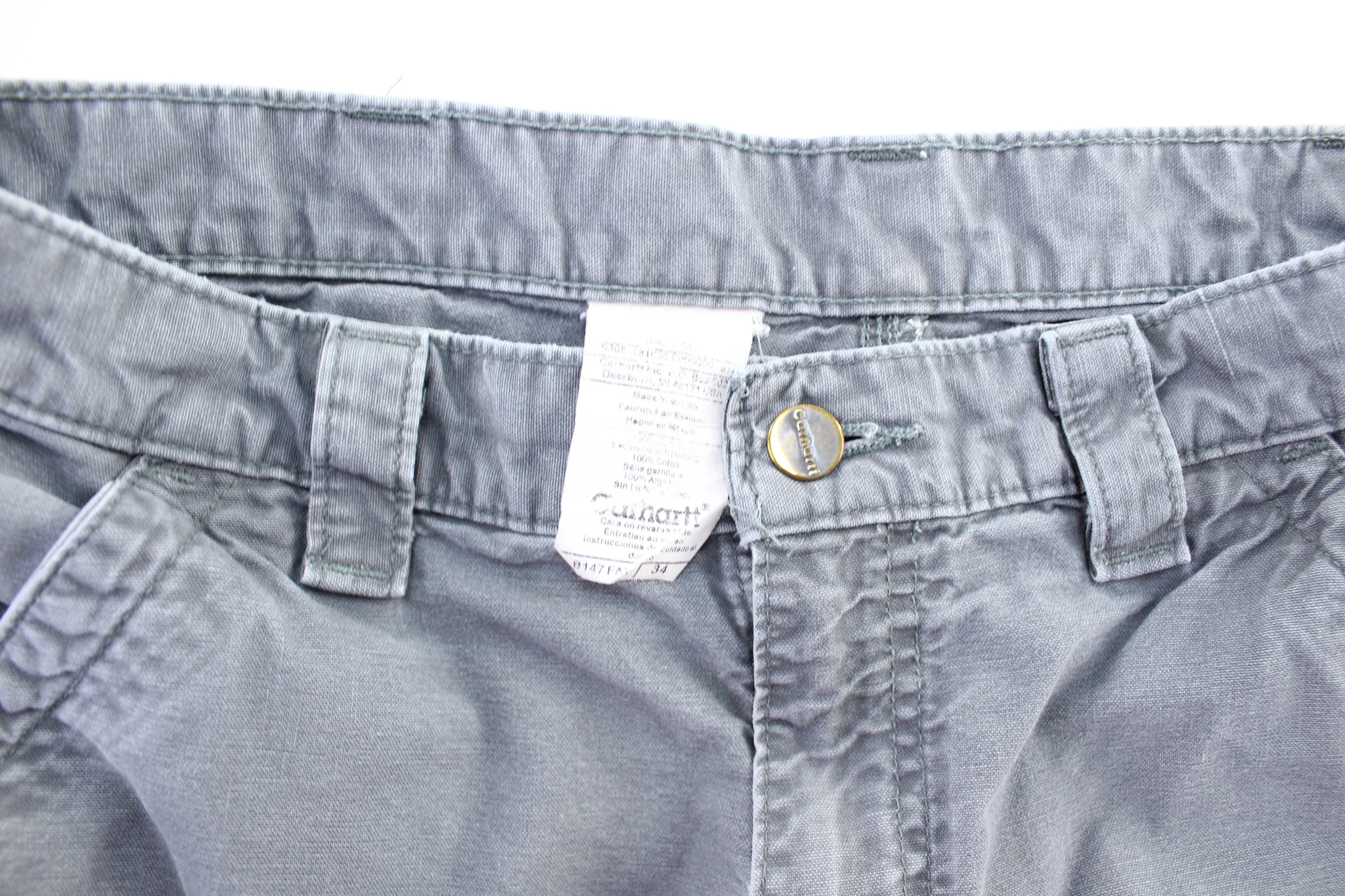 Carhartt Logo Patch Grey Carpenter Shorts - Image 3