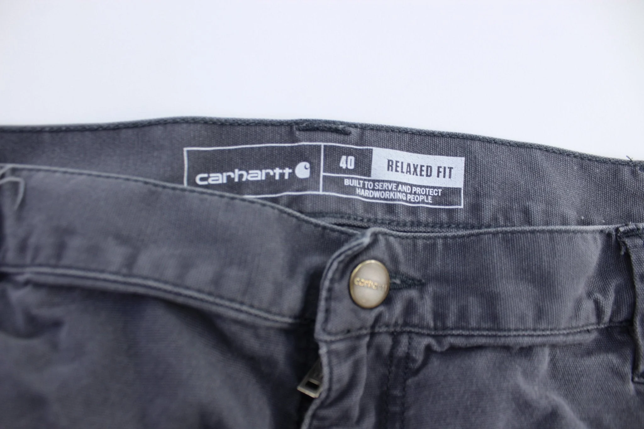 Carhartt Logo Patch Grey Carpenter Shorts - Image 3
