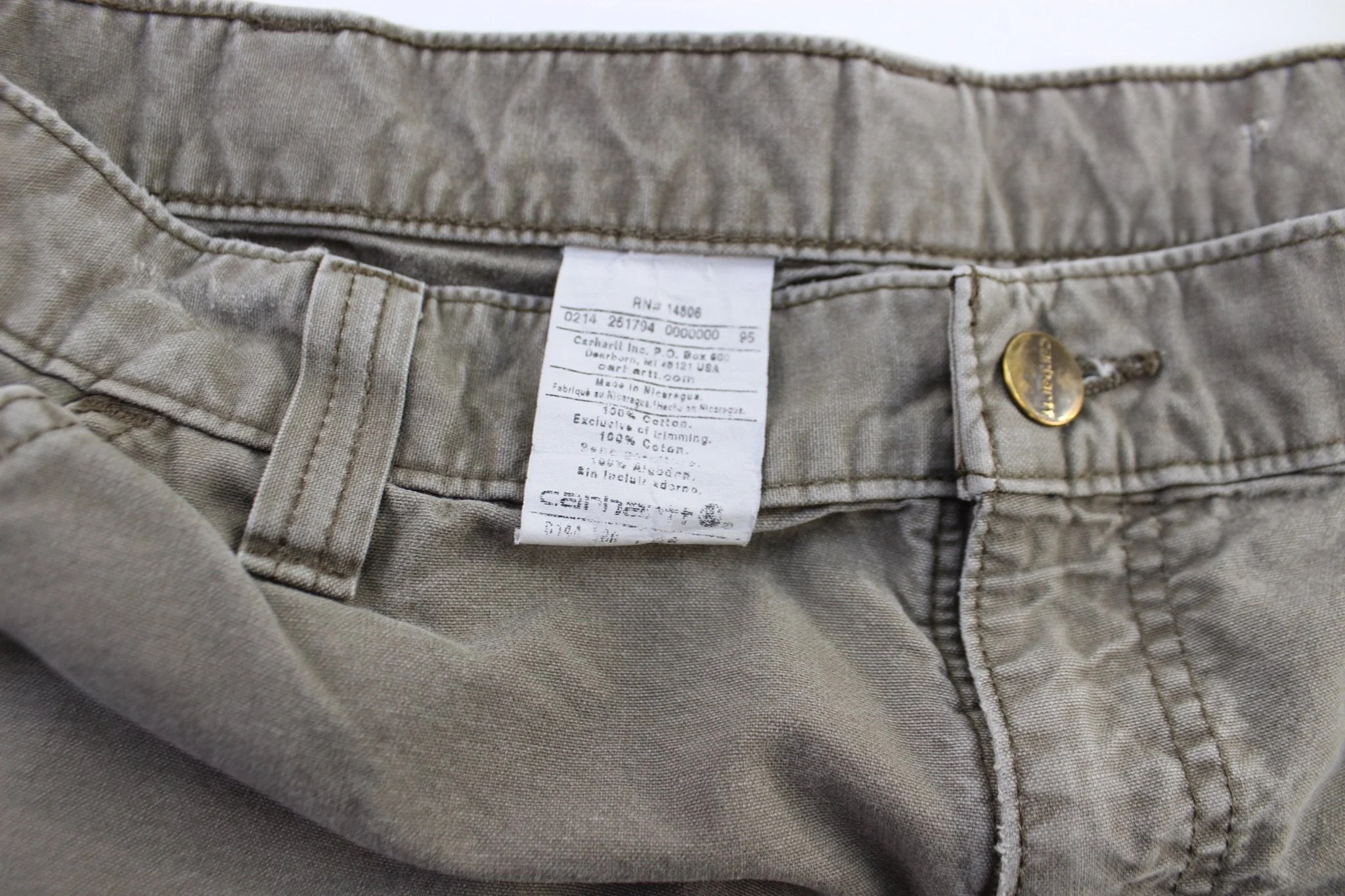 Carhartt Logo Patch Grey Carpenter Shorts - Image 3