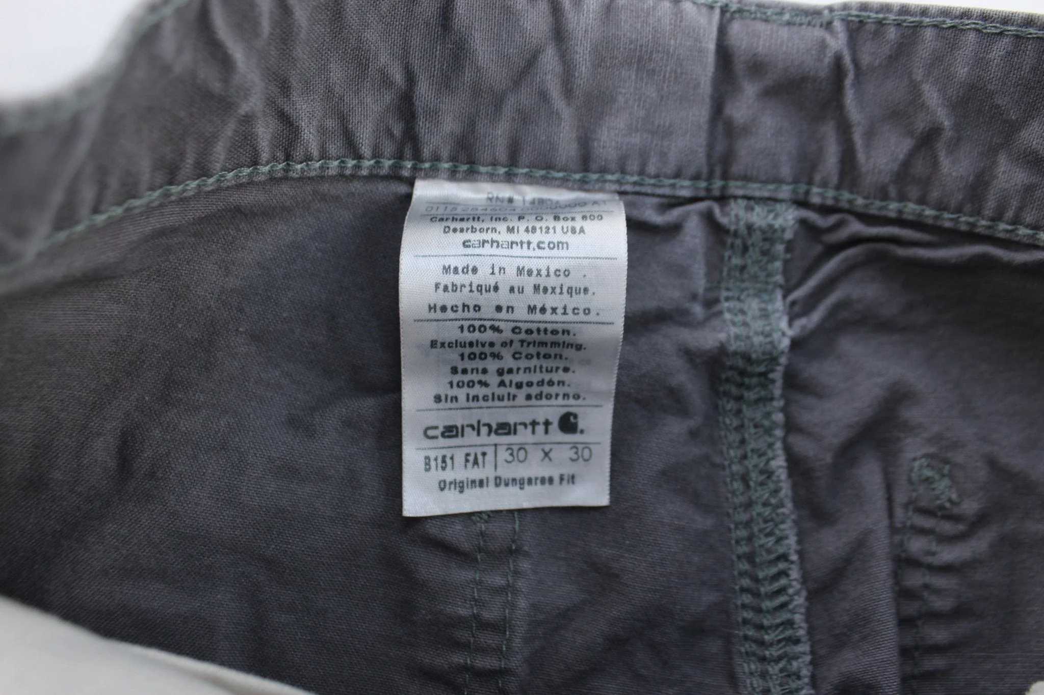 Carhartt Logo Patch Grey Carpenter Shorts - Image 3