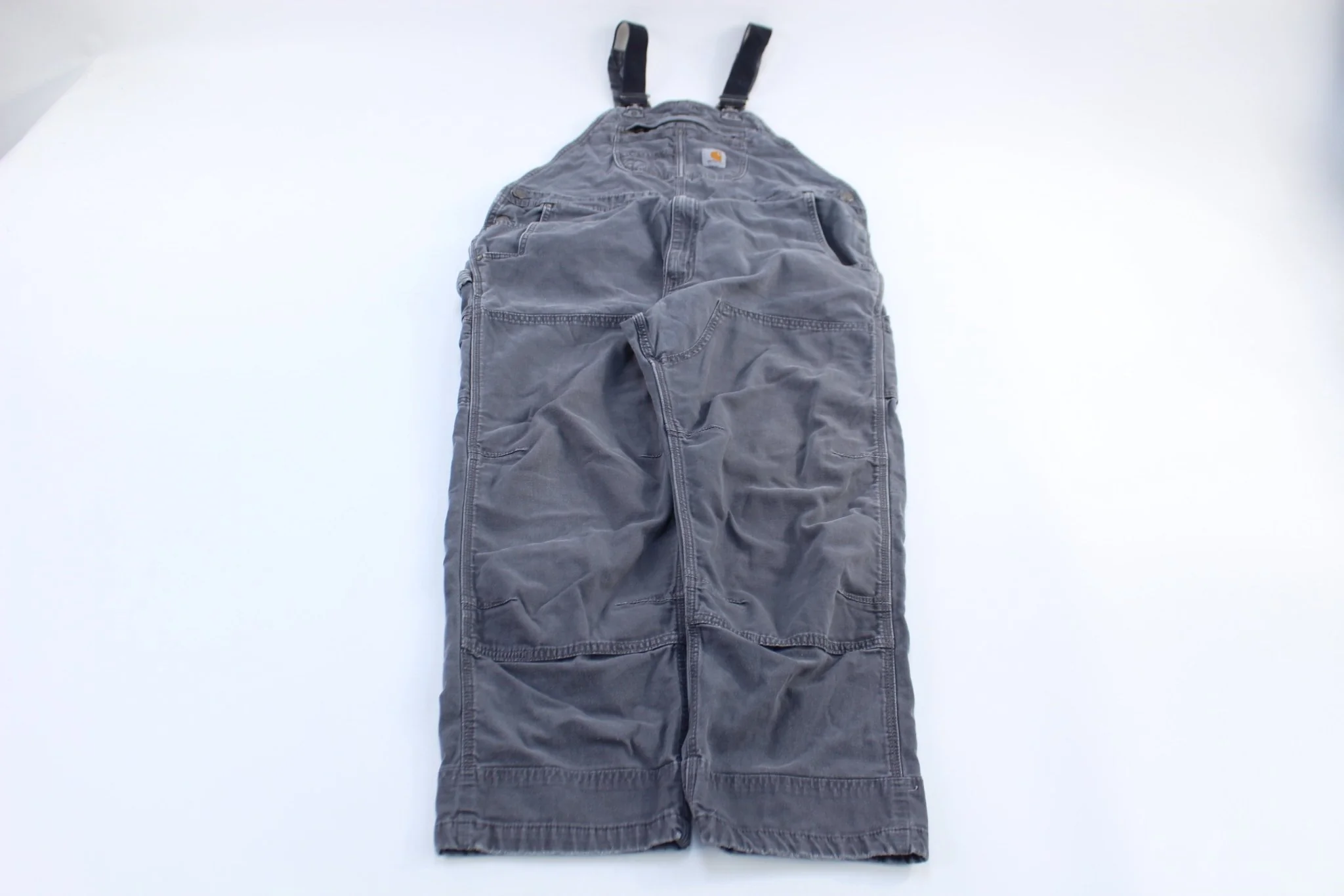 Carhartt Logo Patch Grey Double Knee Overalls