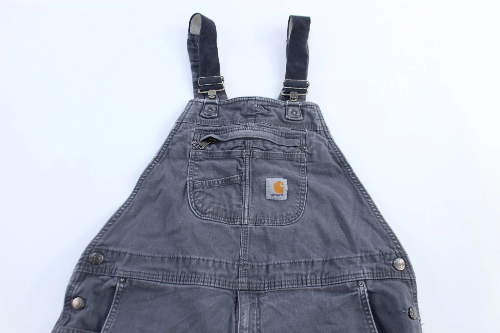 Carhartt Logo Patch Grey Double Knee Overalls - Image 3