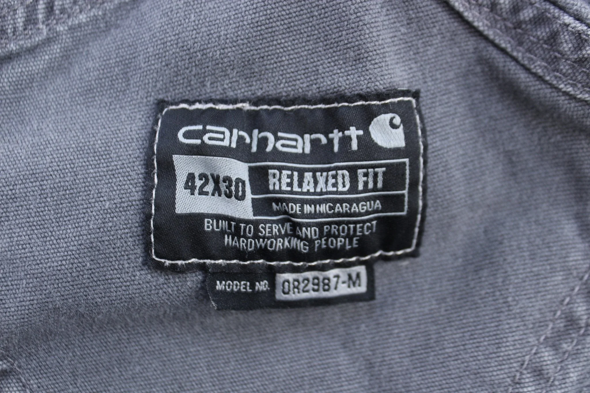 Carhartt Logo Patch Grey Double Knee Overalls - Image 4