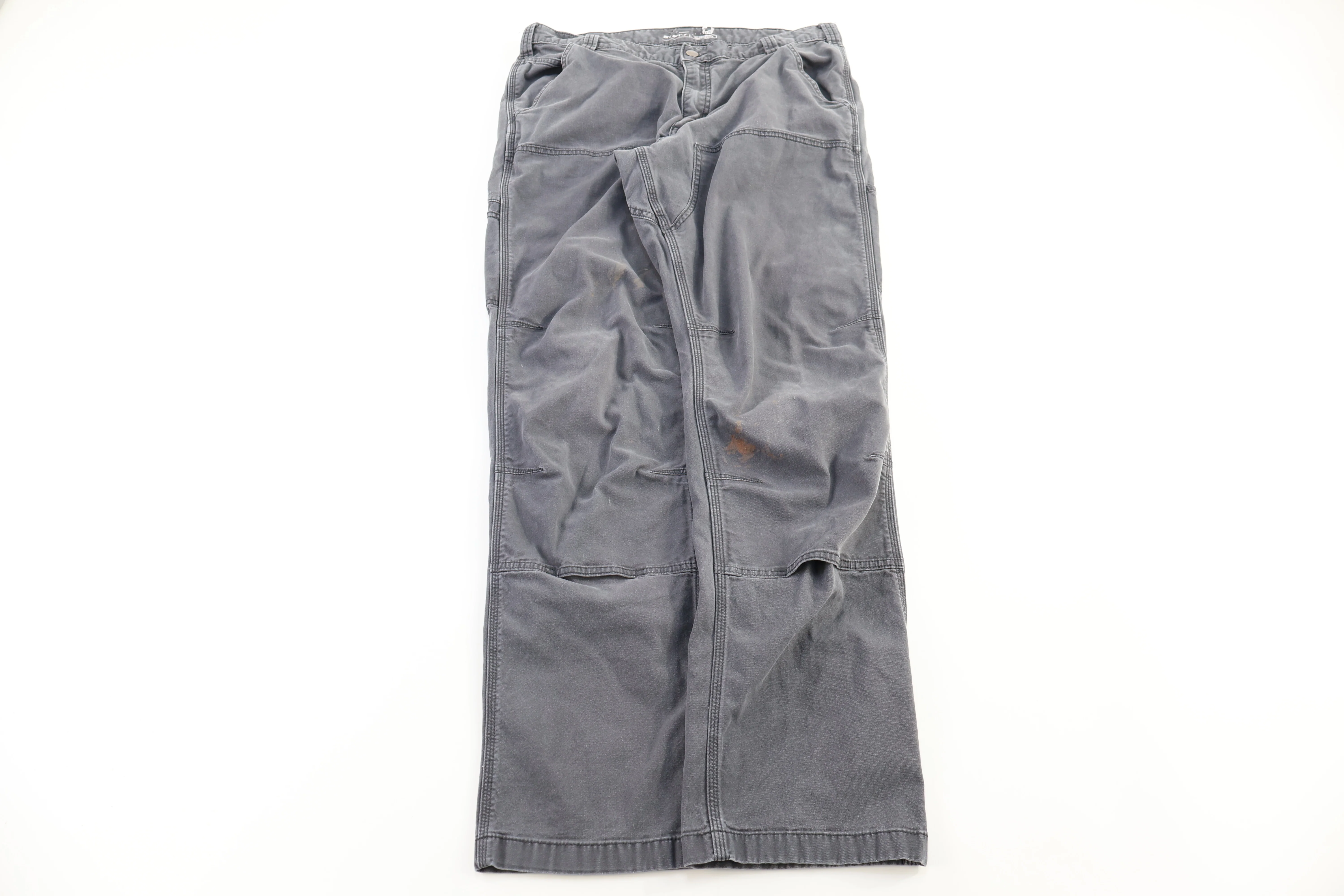 Carhartt Logo Patch Grey Double Knee Pants - Image 2