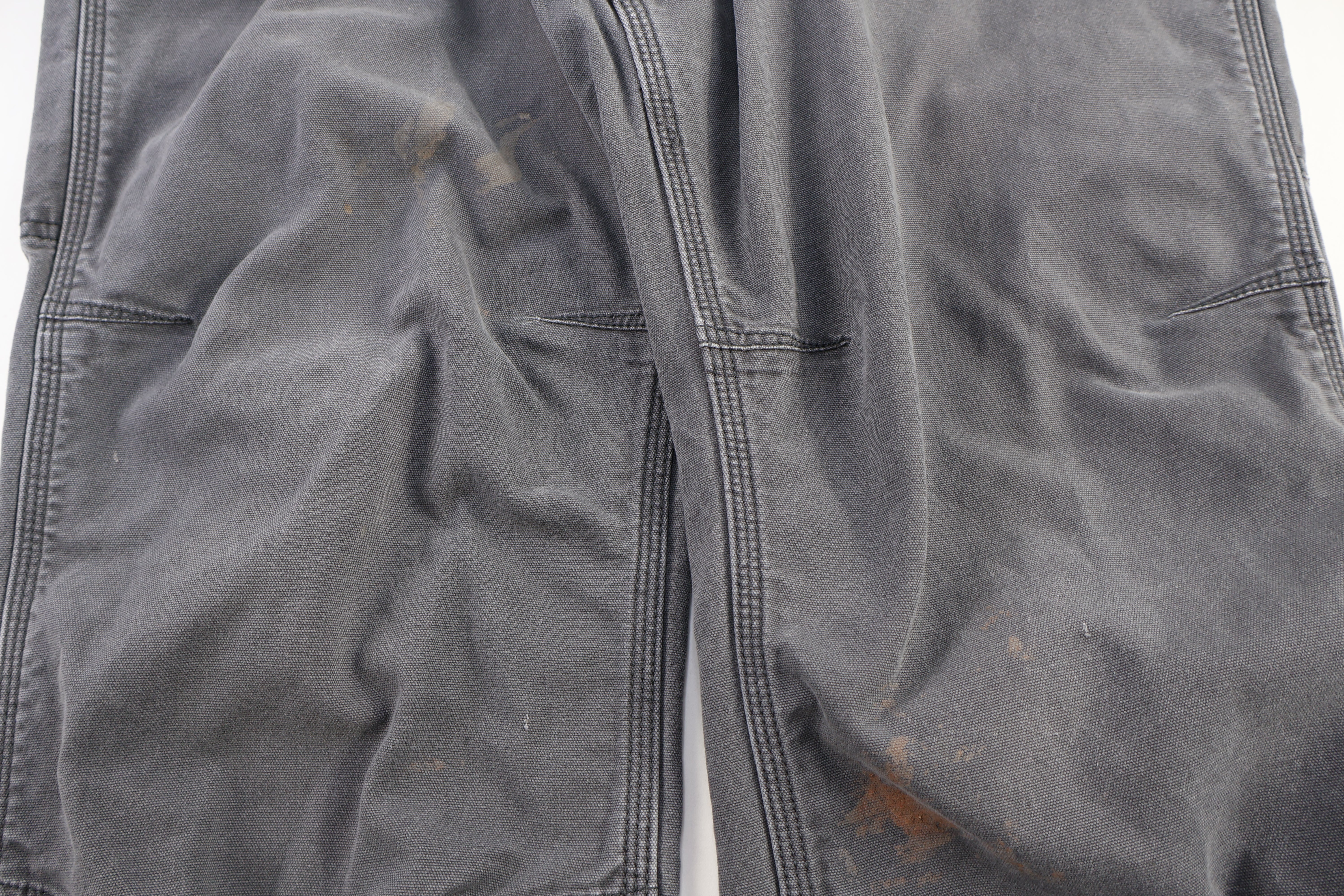 Carhartt Logo Patch Grey Double Knee Pants - Image 3
