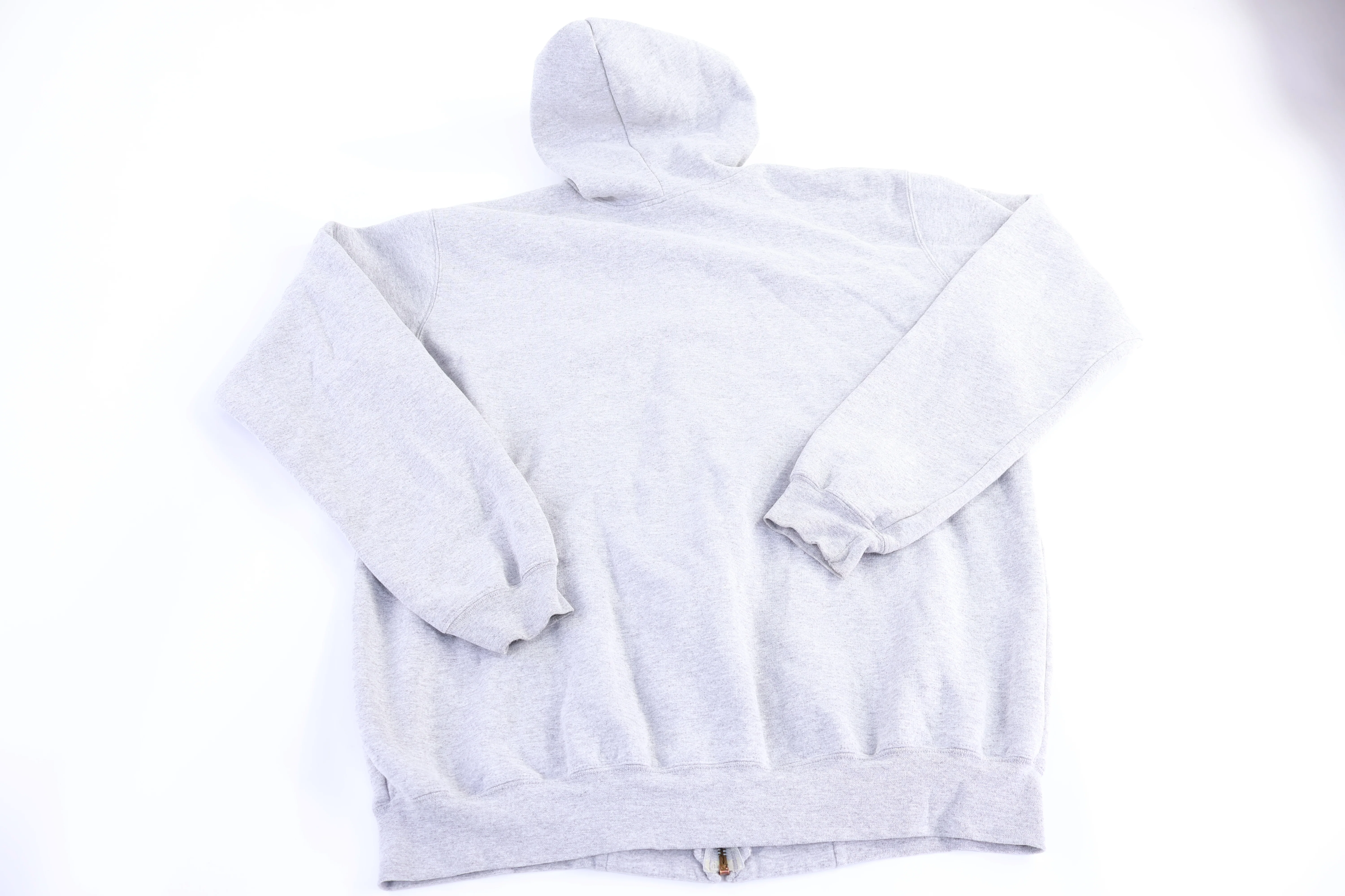 Carhartt Logo Patch Grey Full Zip Hoodie - Image 2