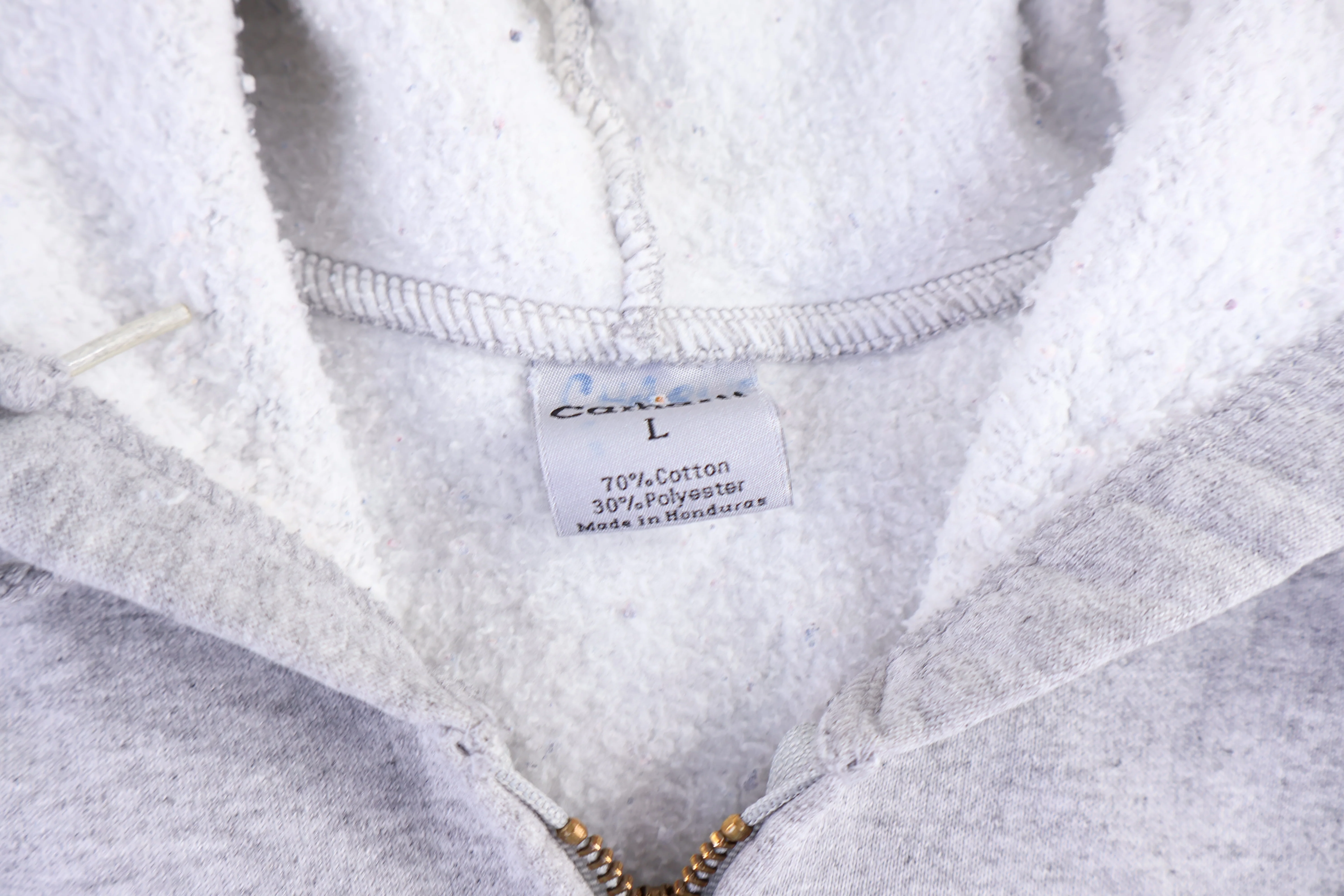 Carhartt Logo Patch Grey Full Zip Hoodie - Image 3