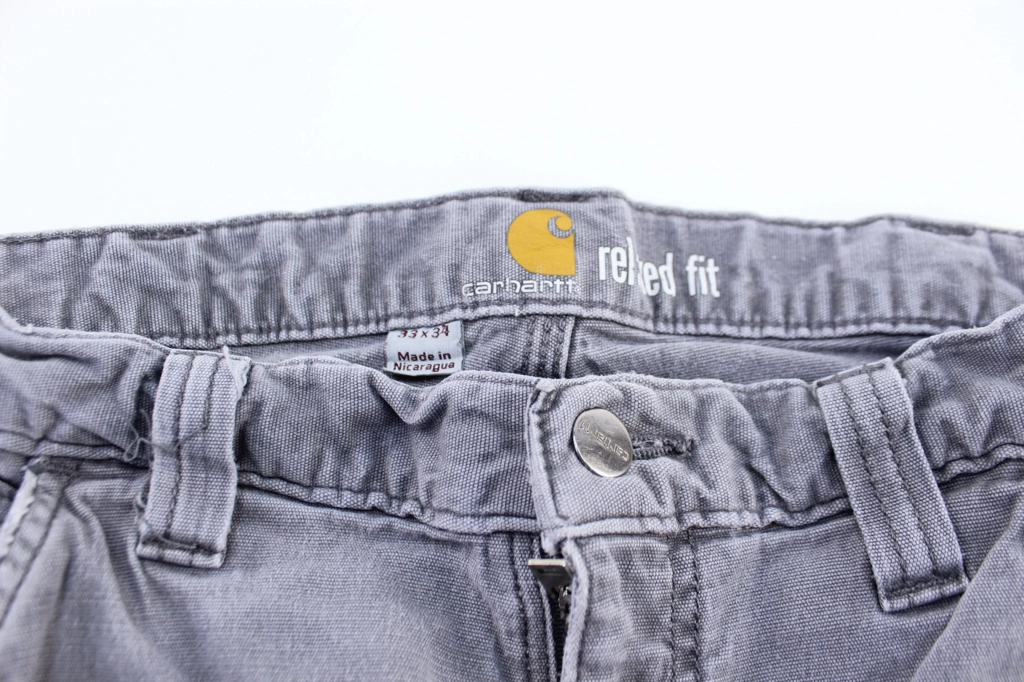 Carhartt Logo Patch Grey Pants - Image 3