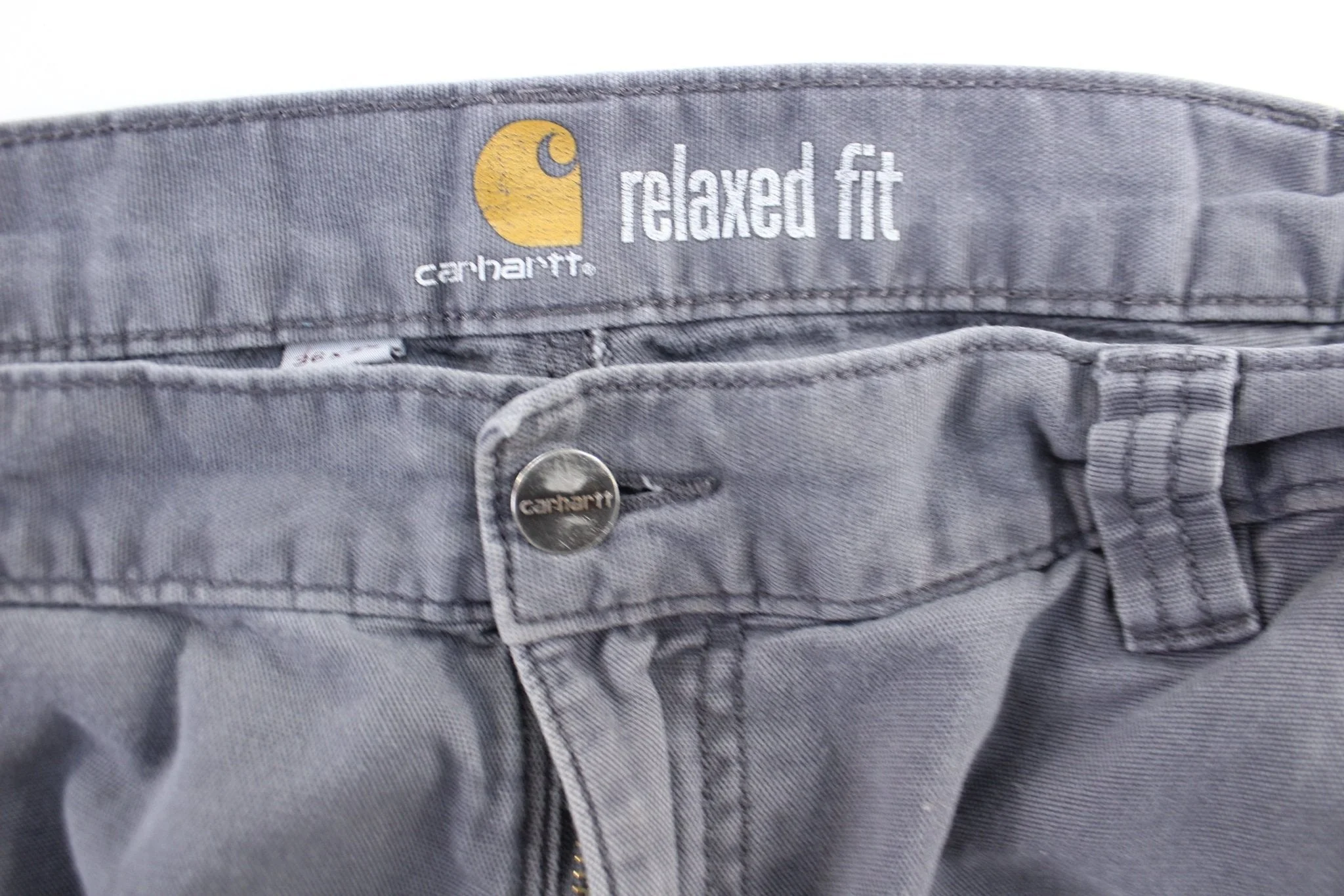 Carhartt Logo Patch Grey Pants - Image 3