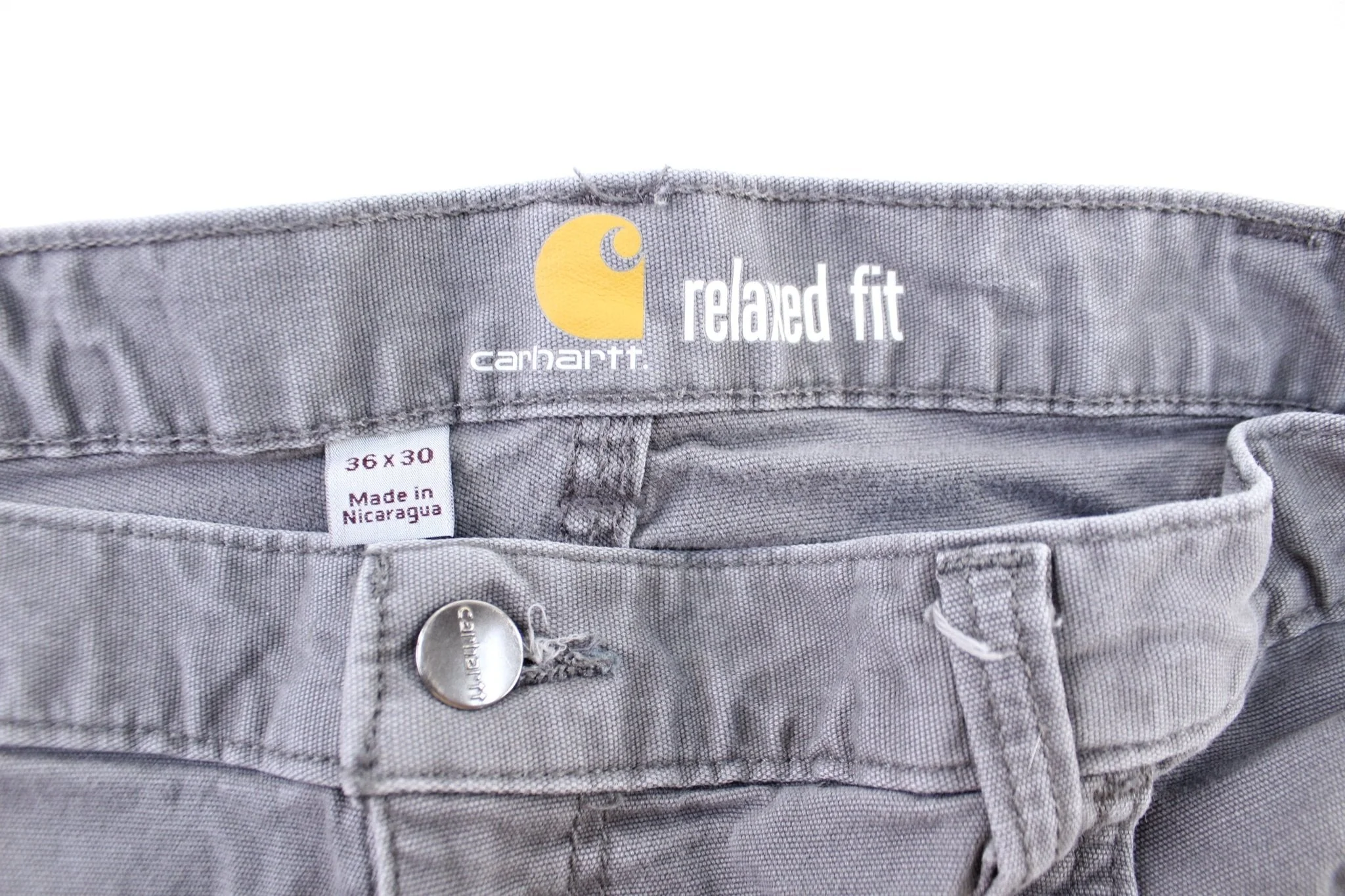 Carhartt Logo Patch Grey Pants - Image 3