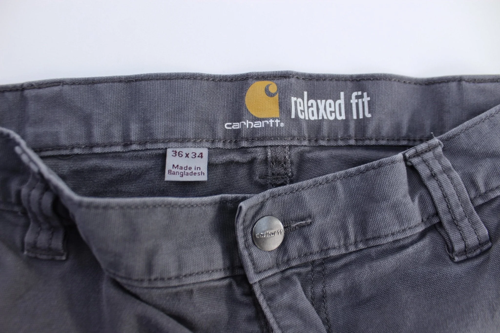 Carhartt Logo Patch Grey Pants - Image 3