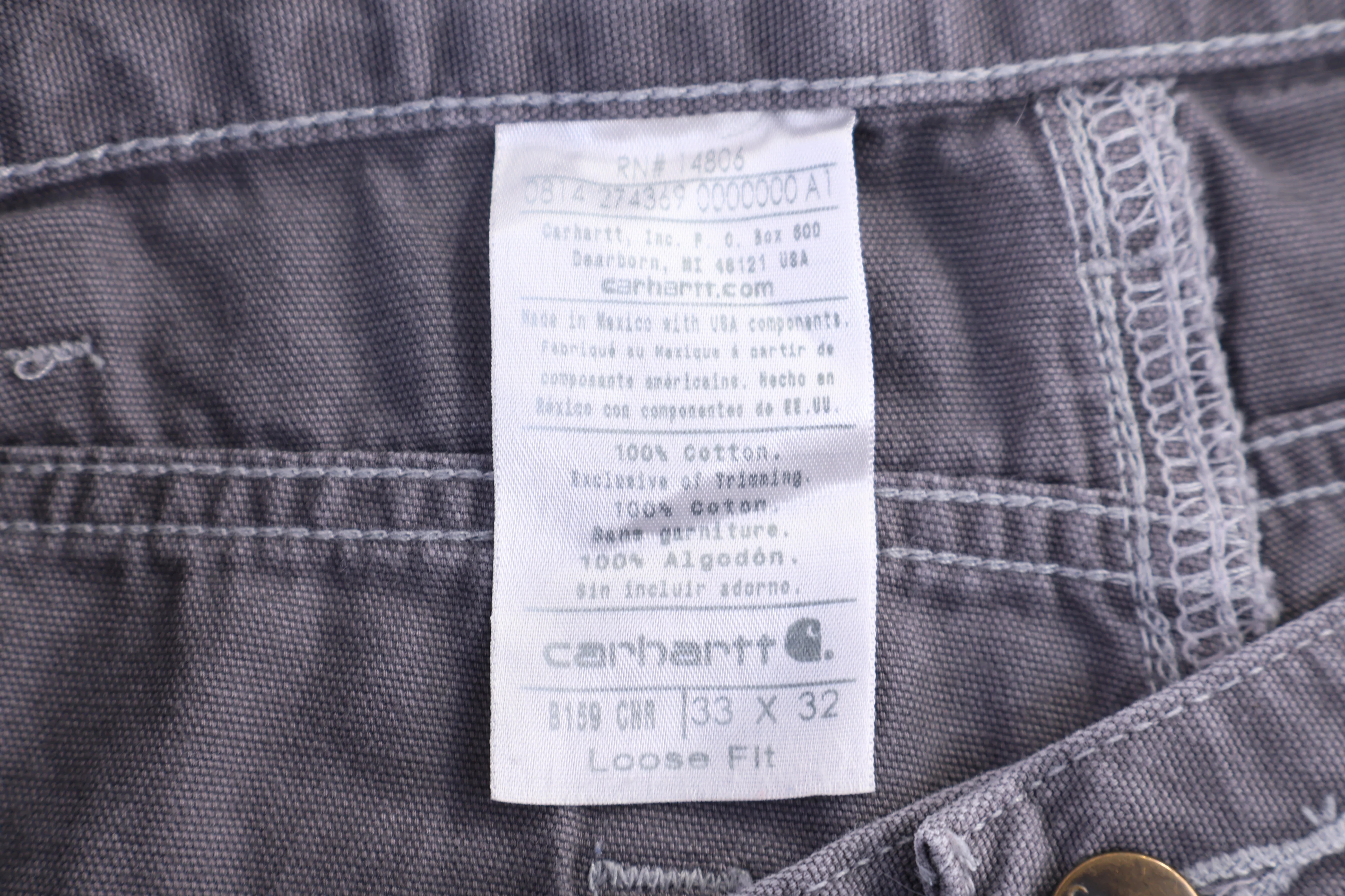 Carhartt Logo Patch Grey Pants - Image 3