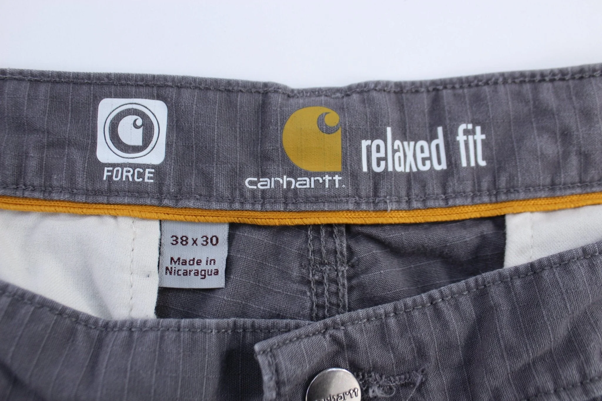 Carhartt Logo Patch Grey Relaxed Fit Cargo Pants - Image 3