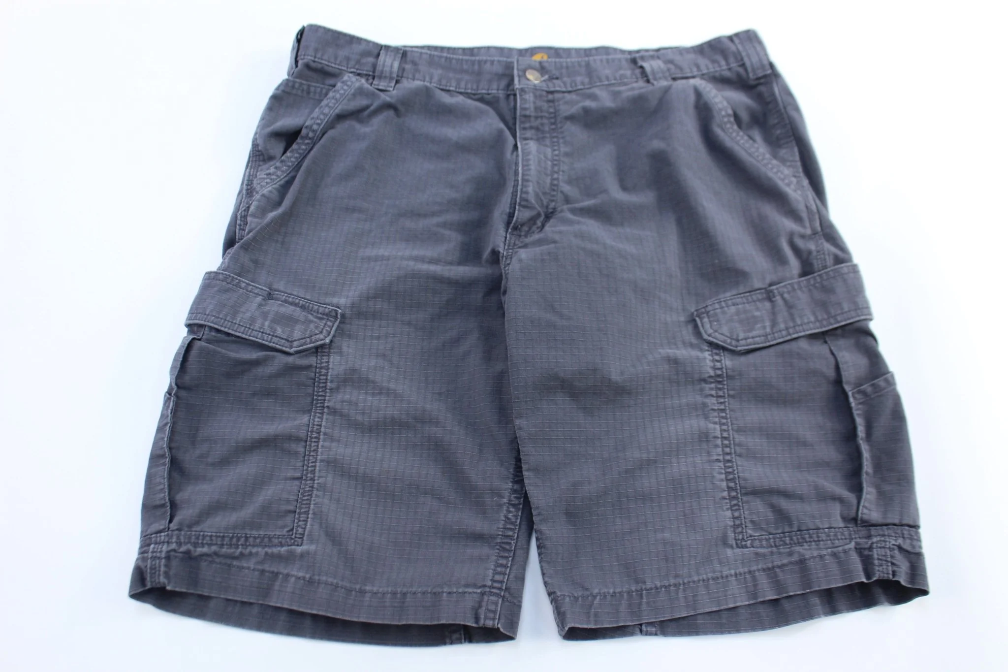 Carhartt Logo Patch Grey Relaxed Fit Cargo Shorts