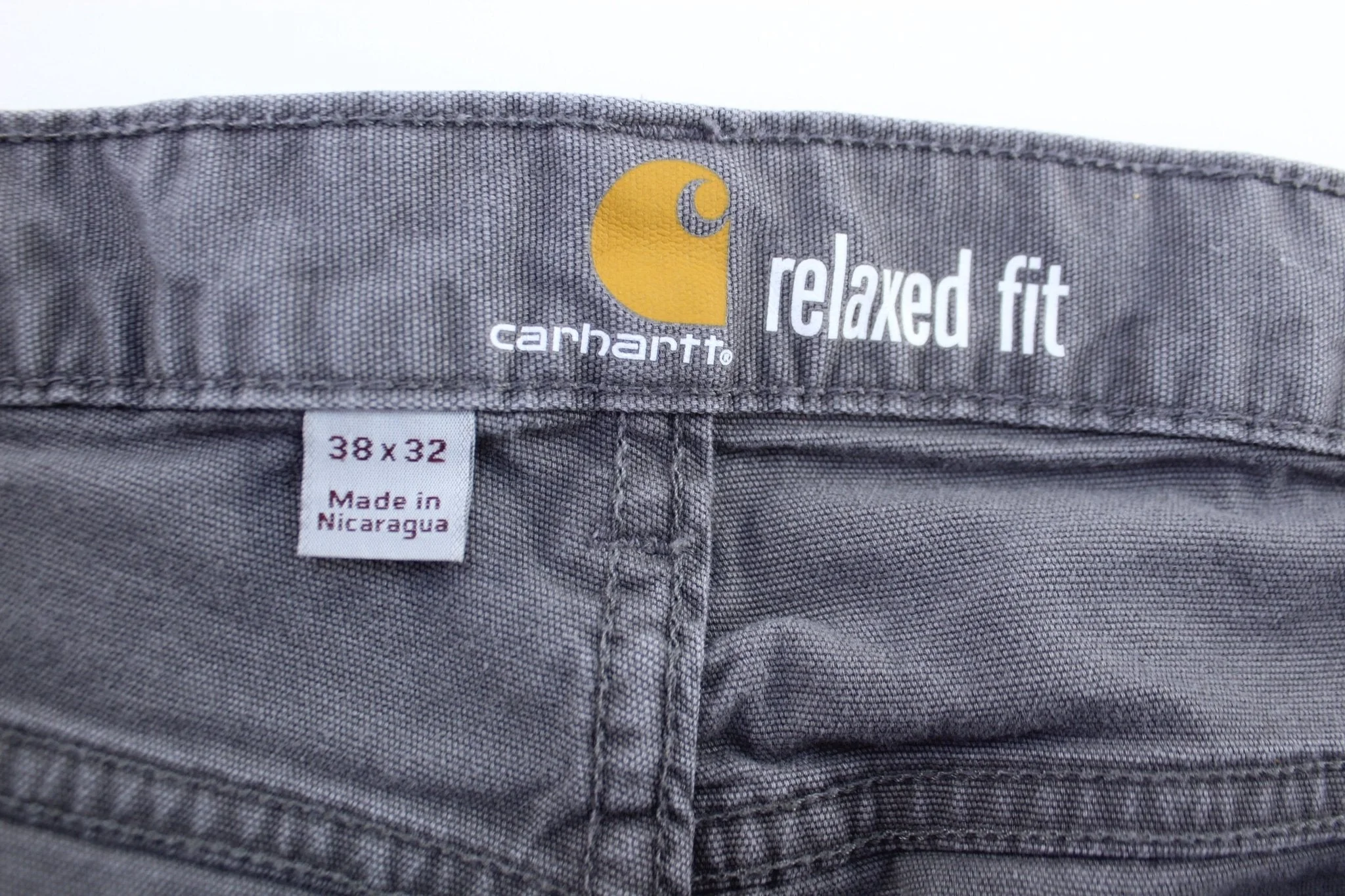 Carhartt Logo Patch Grey Relaxed Fit Pants - Image 4