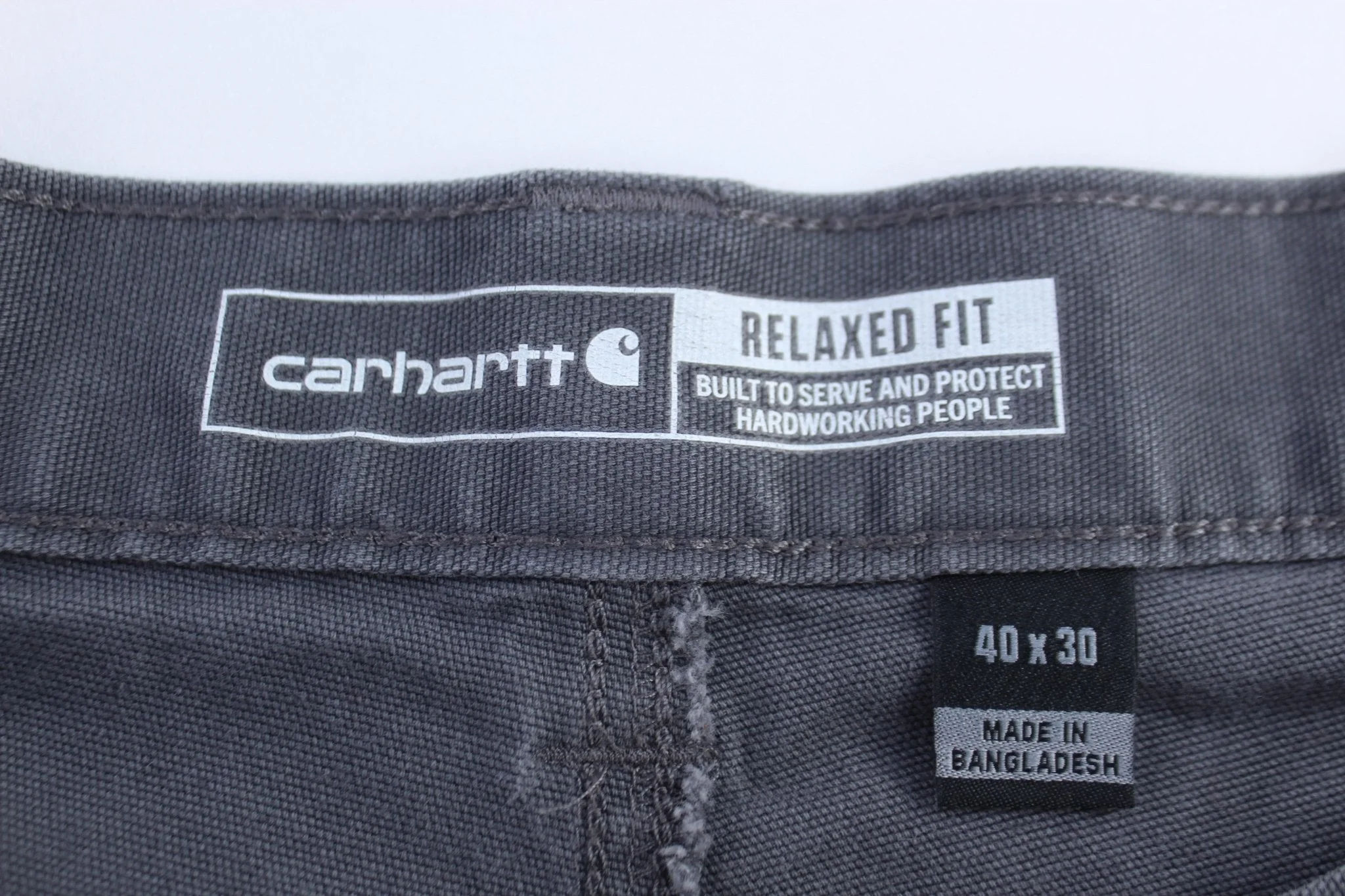 Carhartt Logo Patch Grey Relaxed Fit Pants - Image 3