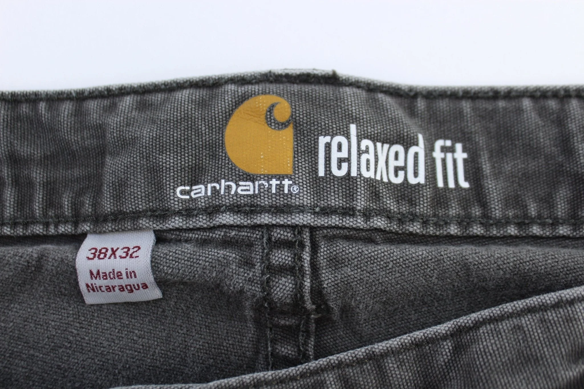 Carhartt Logo Patch Grey Relaxed Fit Pants - Image 3