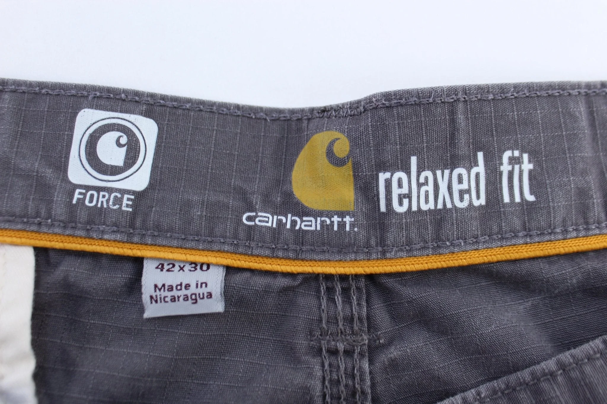 Carhartt Logo Patch Grey Relaxed Fit Pants - Image 3