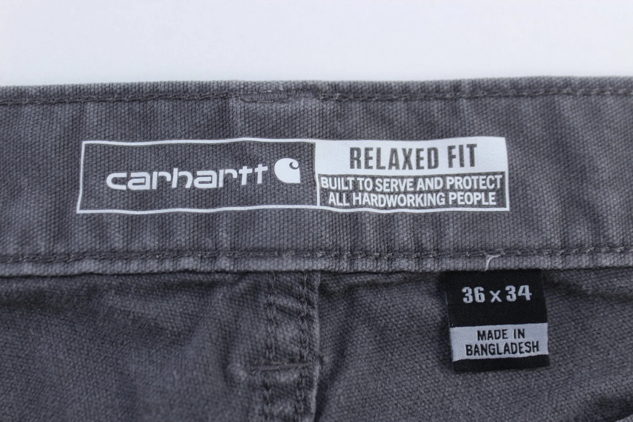 Carhartt Logo Patch Grey Relaxed Fit Pants - Image 3