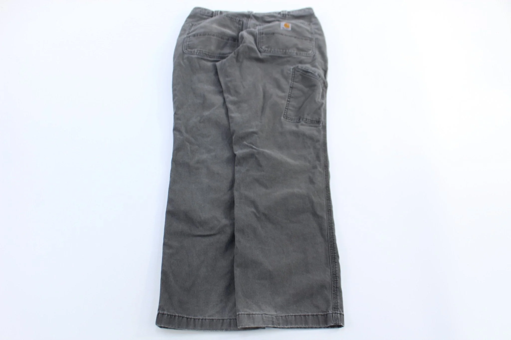 Carhartt Logo Patch Grey Relaxed Fit Pants - Image 2