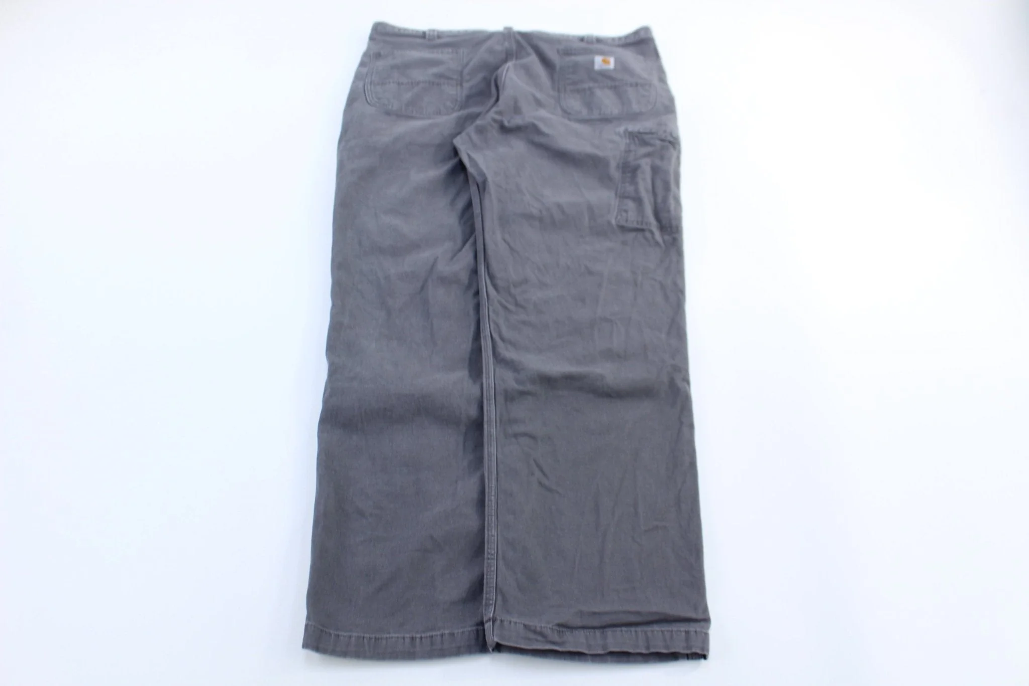 Carhartt Logo Patch Grey Relaxed Fit Pants - Image 2