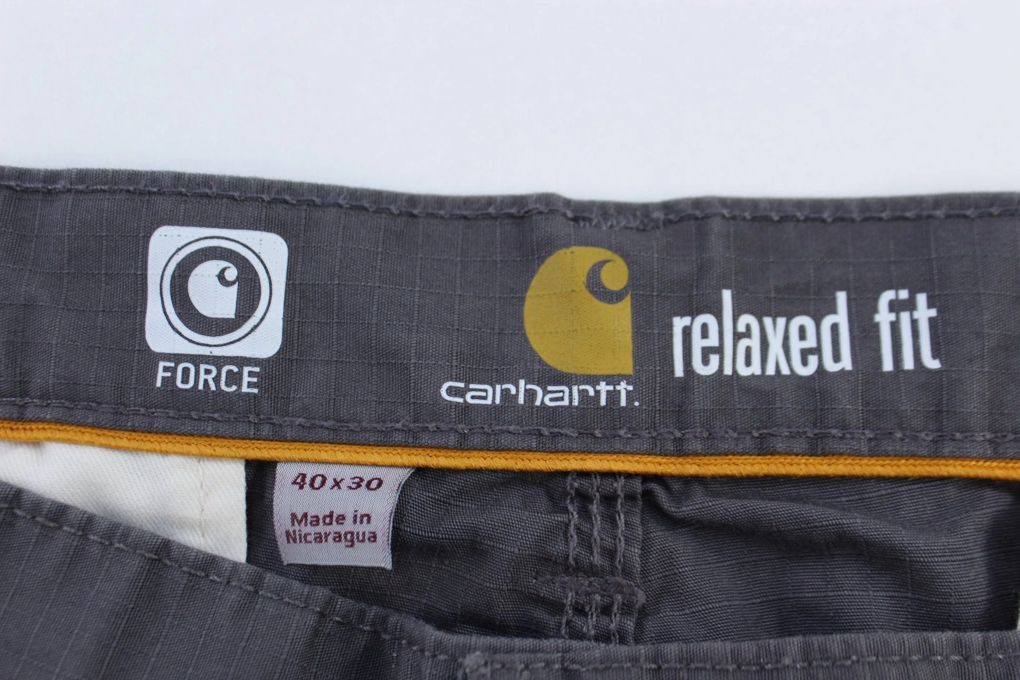 Carhartt Logo Patch Grey Relaxed Fit Pants - Image 3