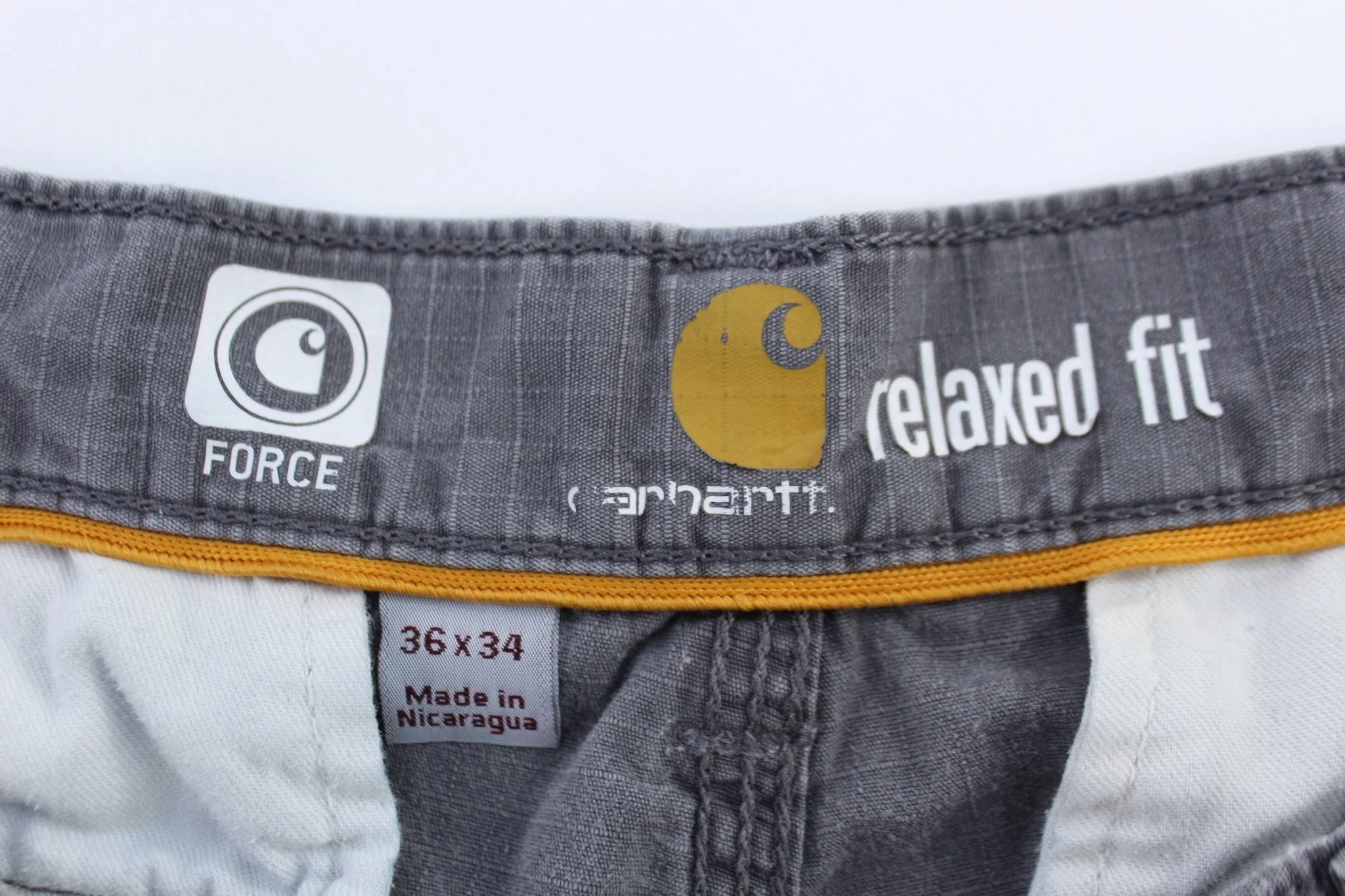 Carhartt Logo Patch Grey Relaxed Fit Pants - Image 3
