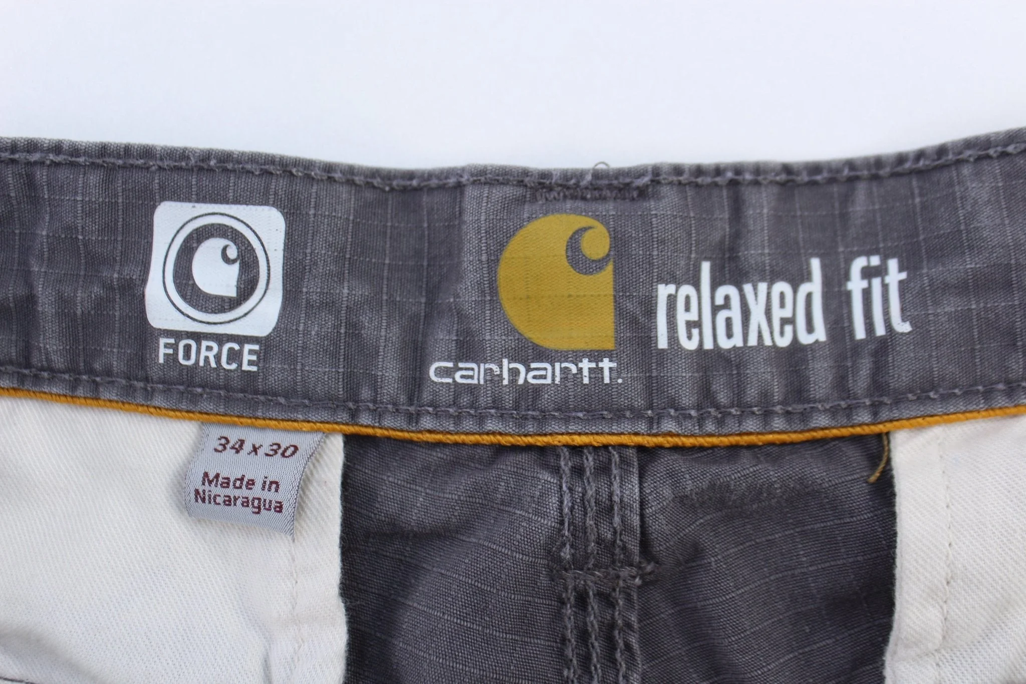 Carhartt Logo Patch Grey Relaxed Fit Pants - Image 3