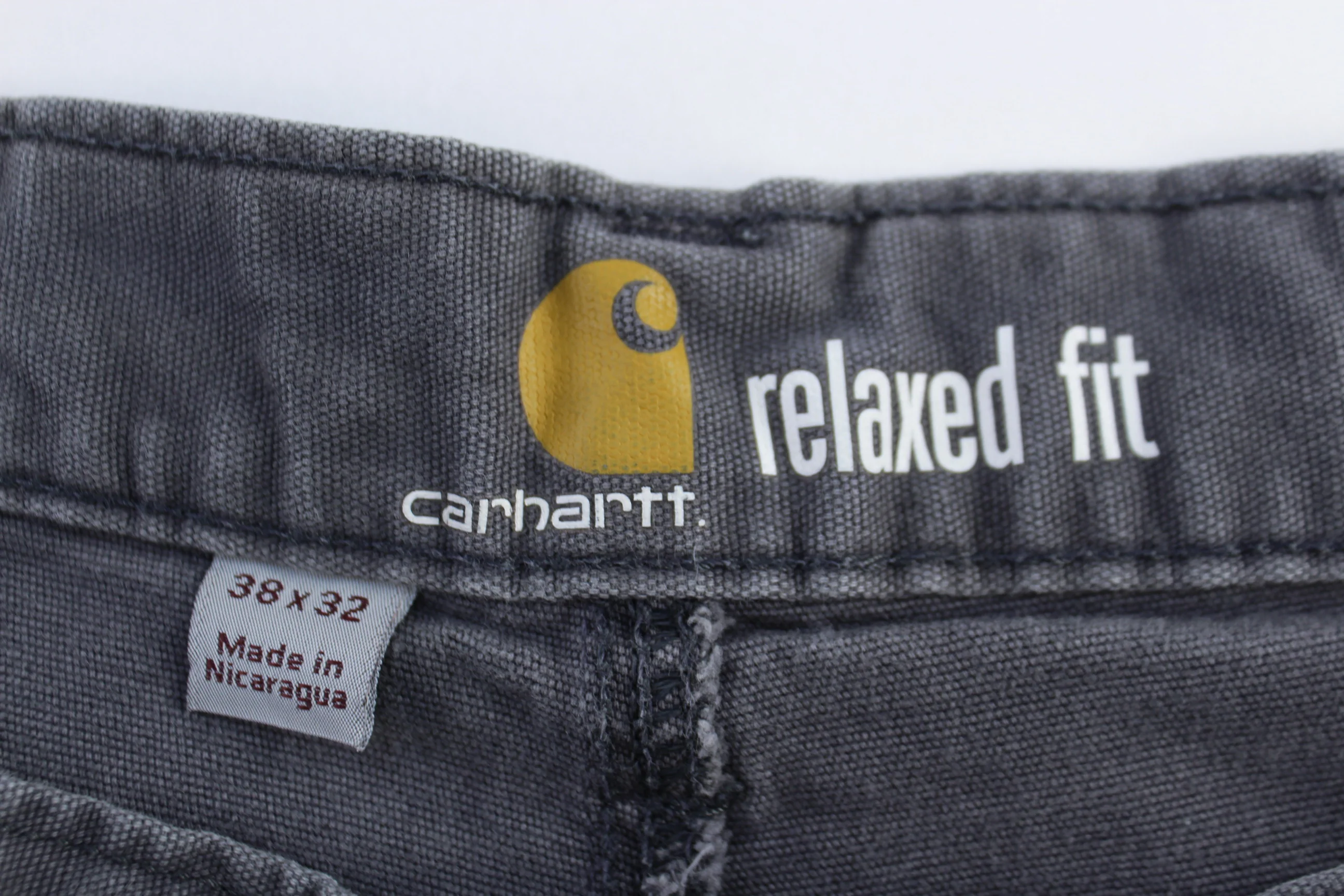 Carhartt Logo Patch Grey Relaxed Fit Pants - Image 4
