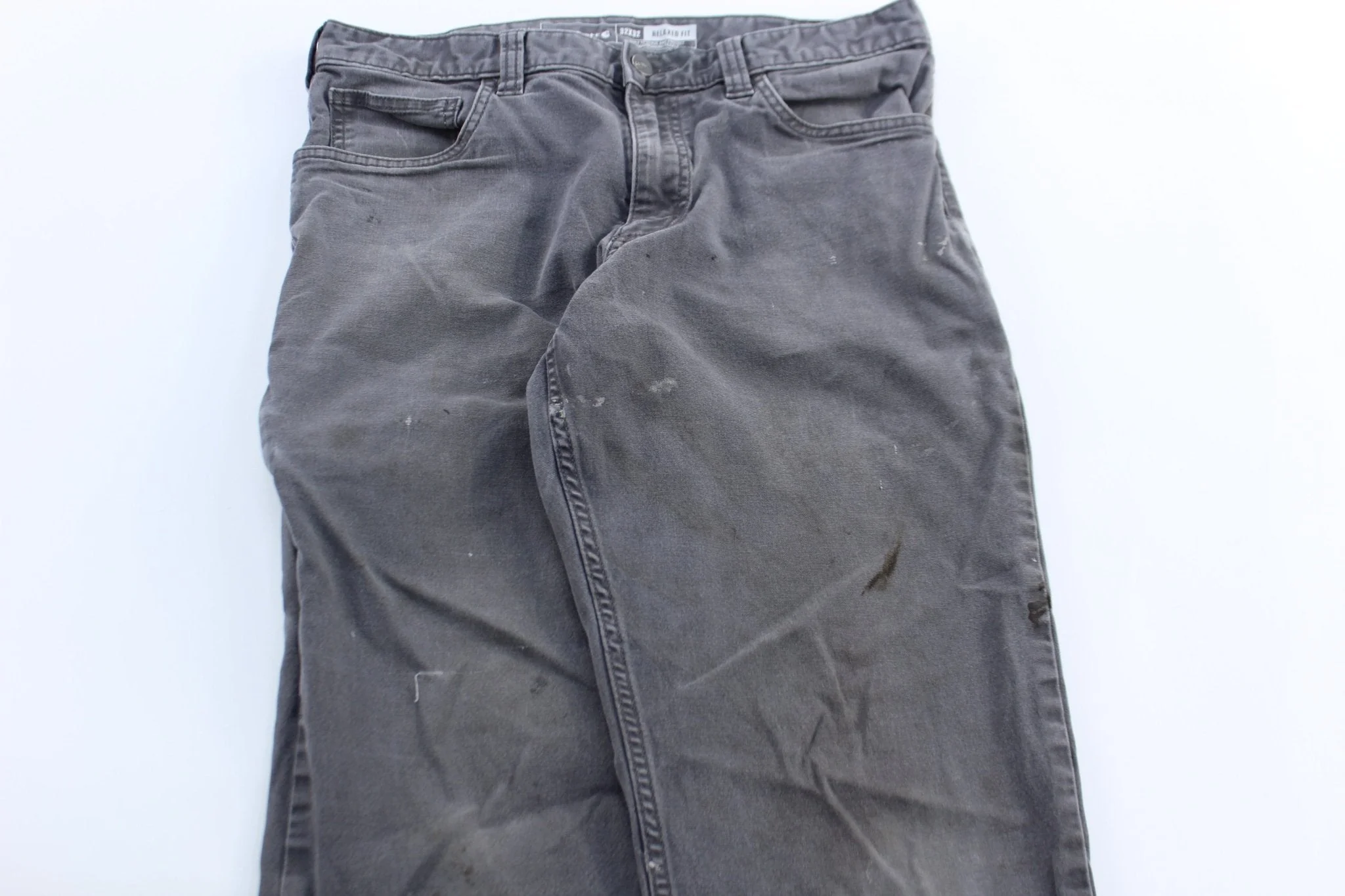 Carhartt Logo Patch Grey Relaxed Fit Pants - Image 3