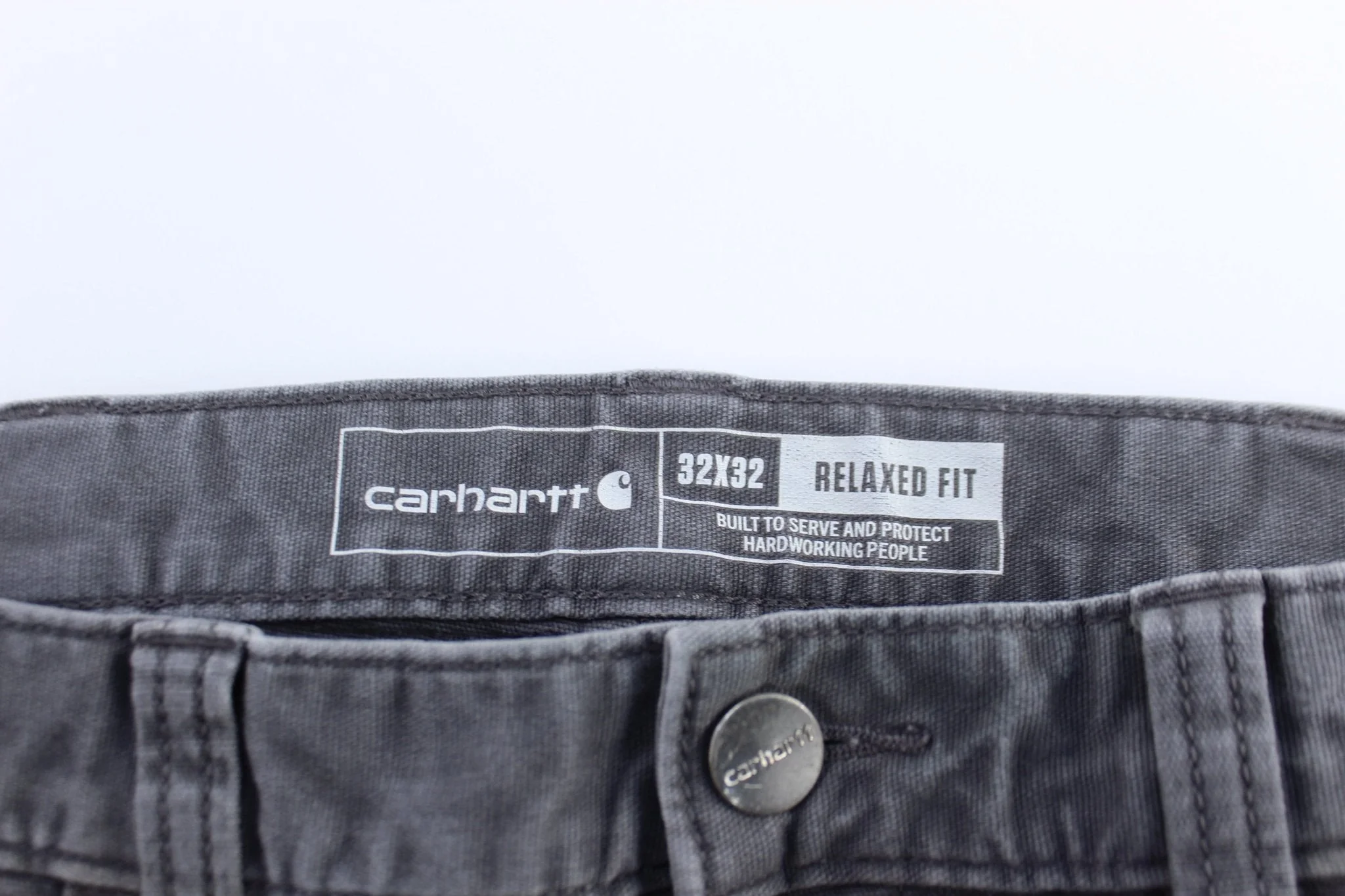 Carhartt Logo Patch Grey Relaxed Fit Pants - Image 4