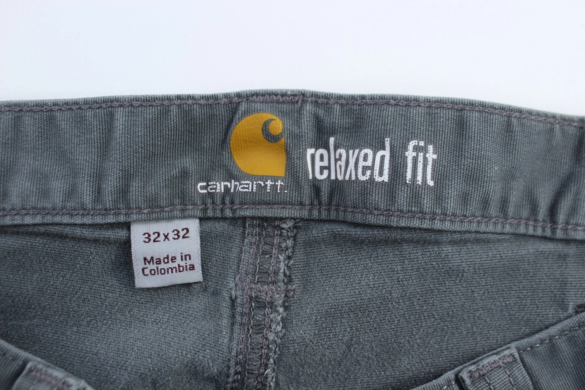 Carhartt Logo Patch Grey Relaxed Fit Pants - Image 3