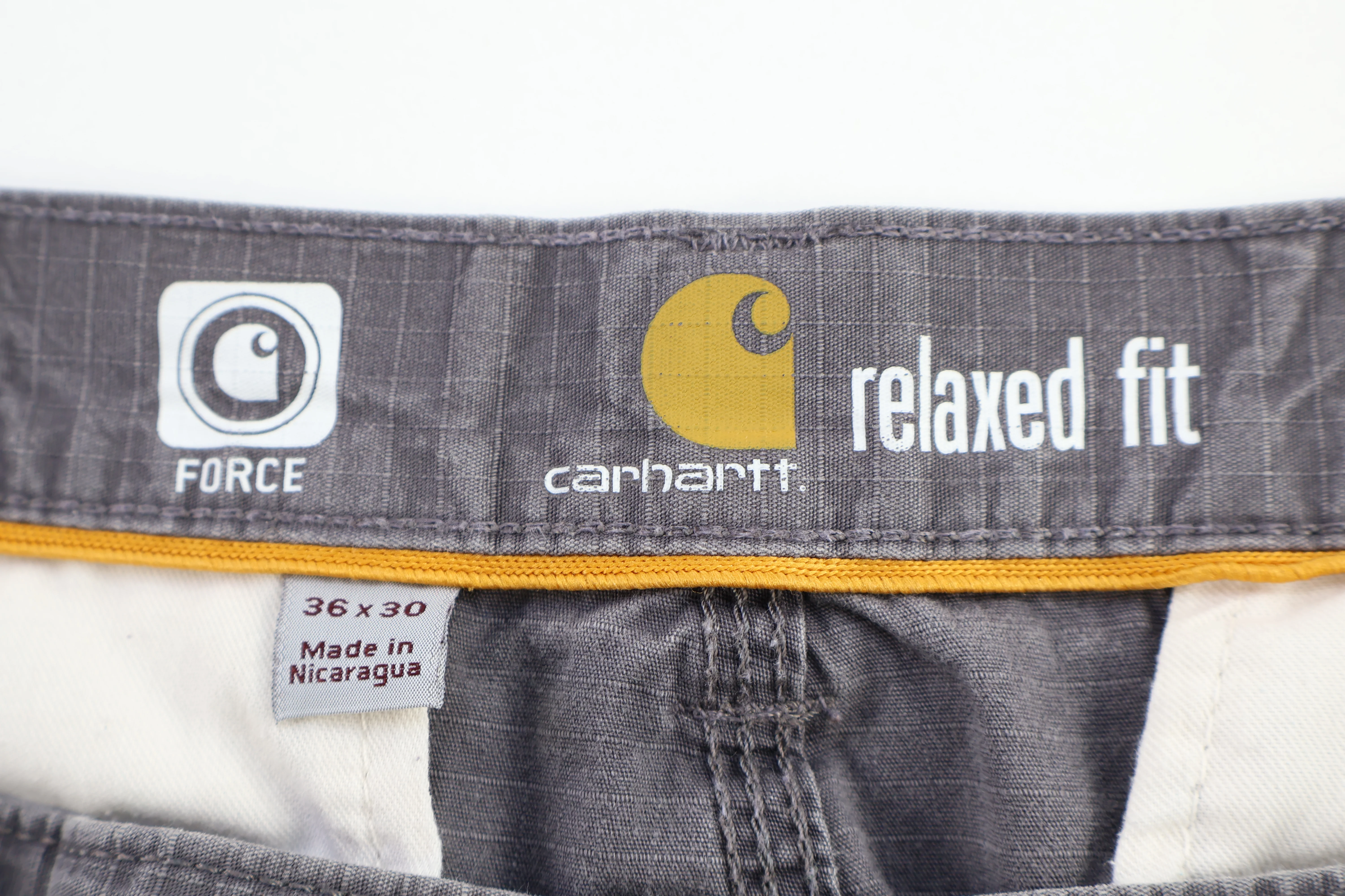 Carhartt Logo Patch Grey Relaxed Fit Pants - Image 3