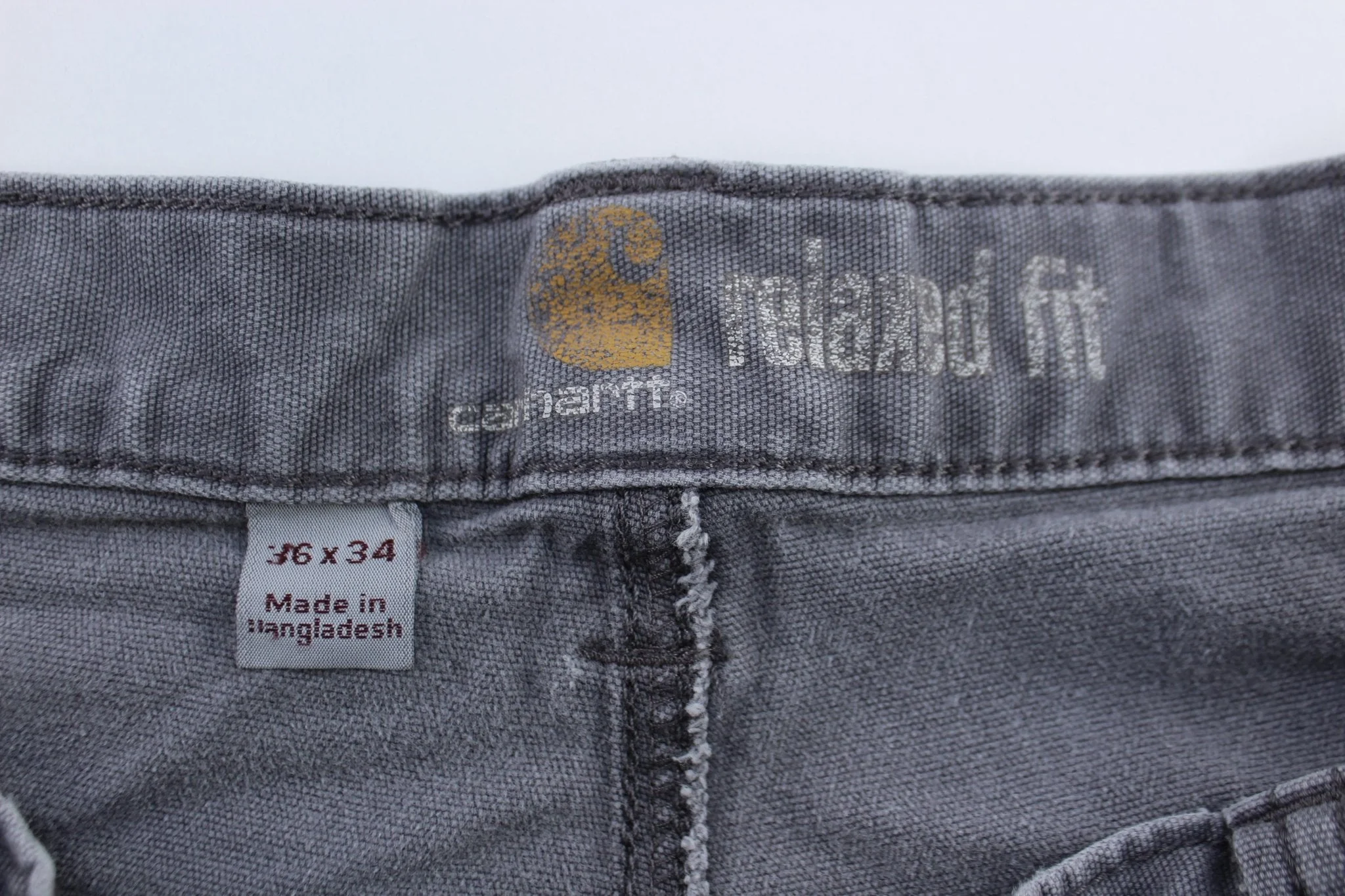 Carhartt Logo Patch Grey Relaxed Fit Pants - Image 3